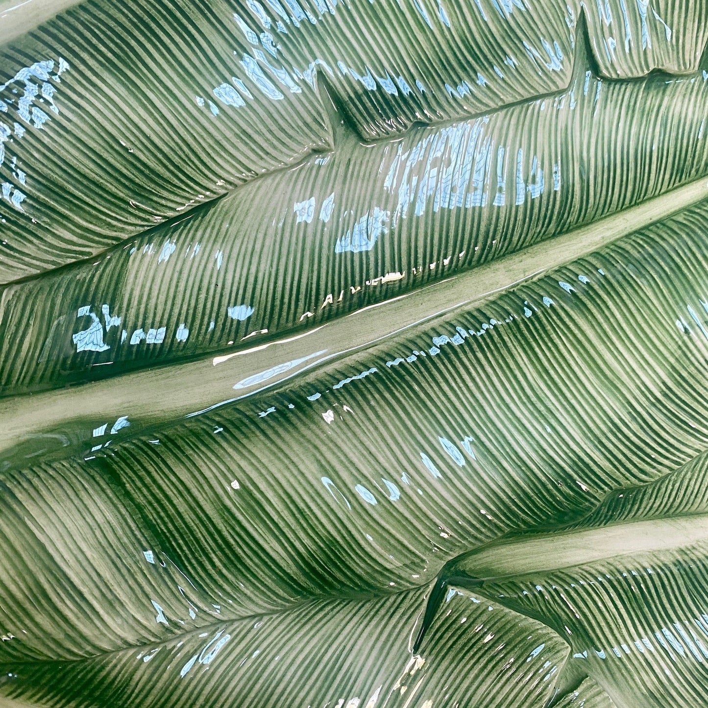 Large Bresolin Italian Banana Leaf Tray and Bowl