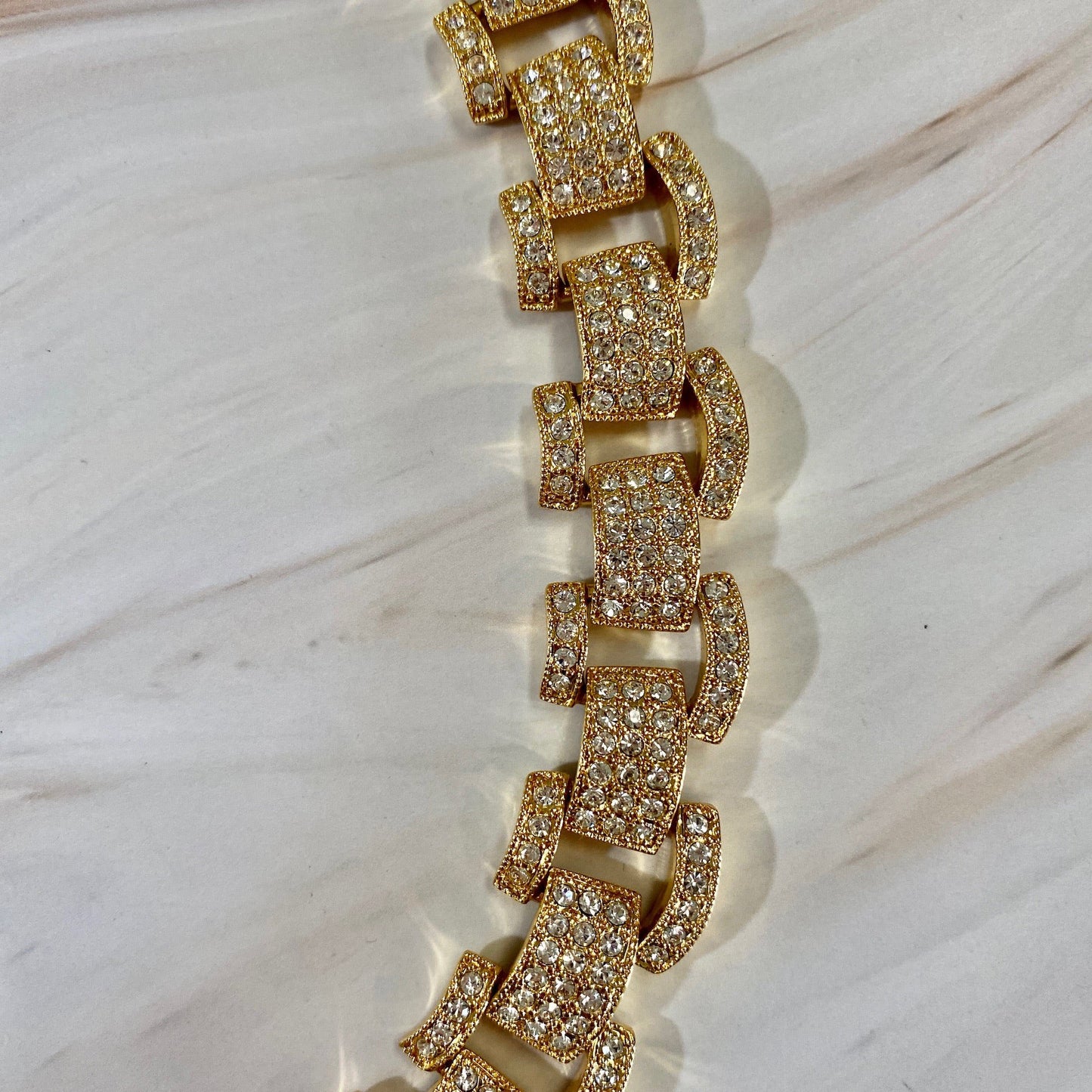Rhinestone Curb Necklace