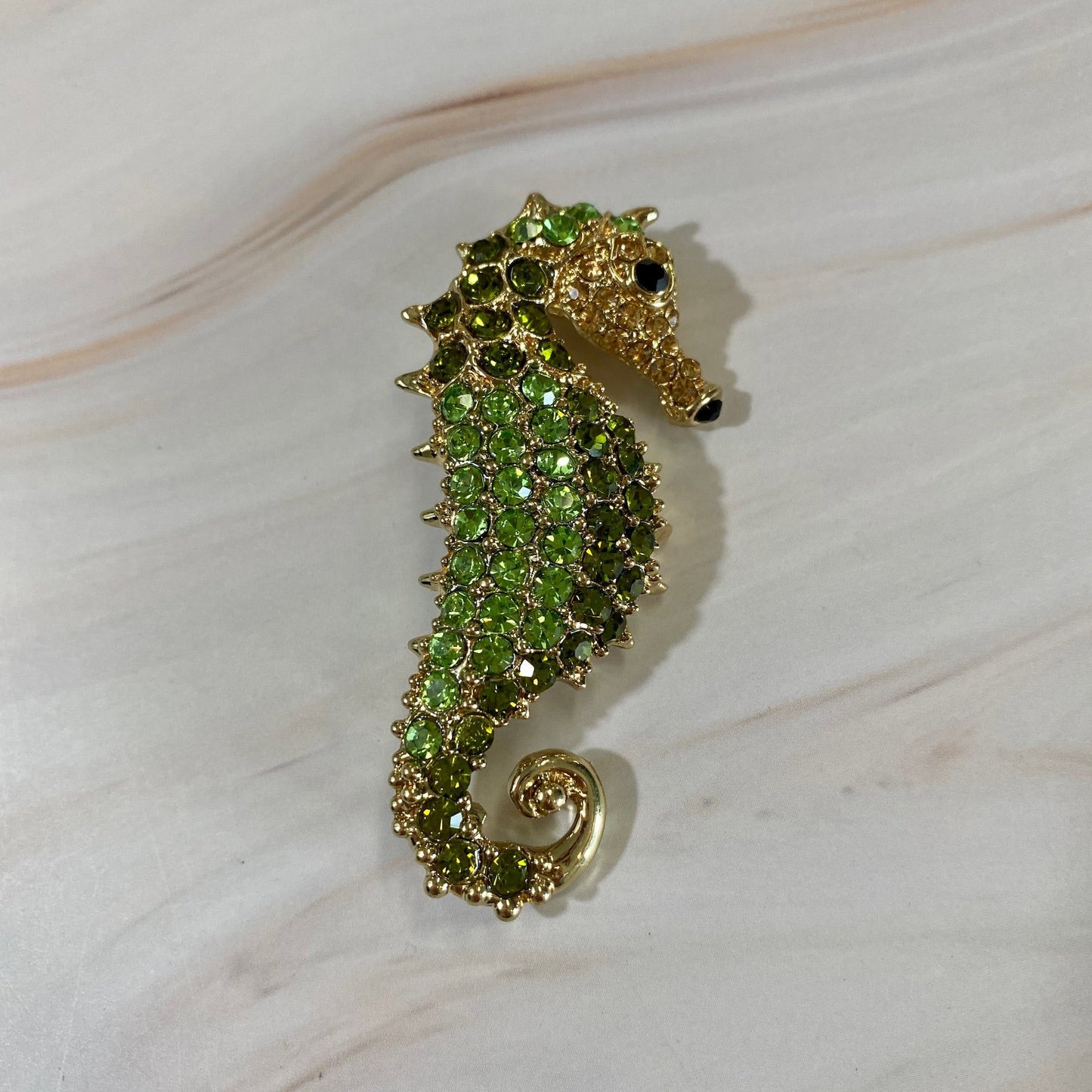 Seahorse Rhinestone Brooch