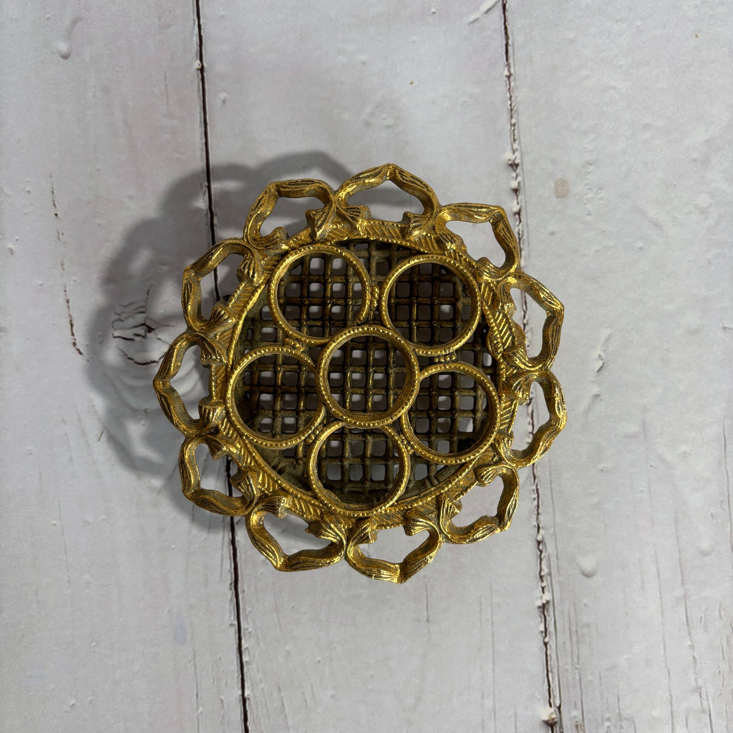Vintage Brass Metal Lipstick Holder