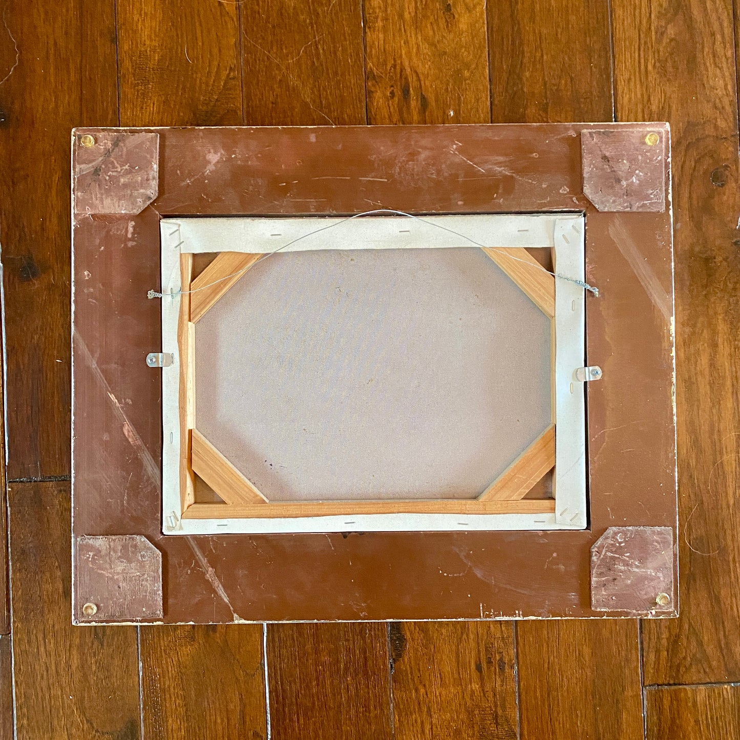 Original Trio of Bunnies Painting with Silver Frame