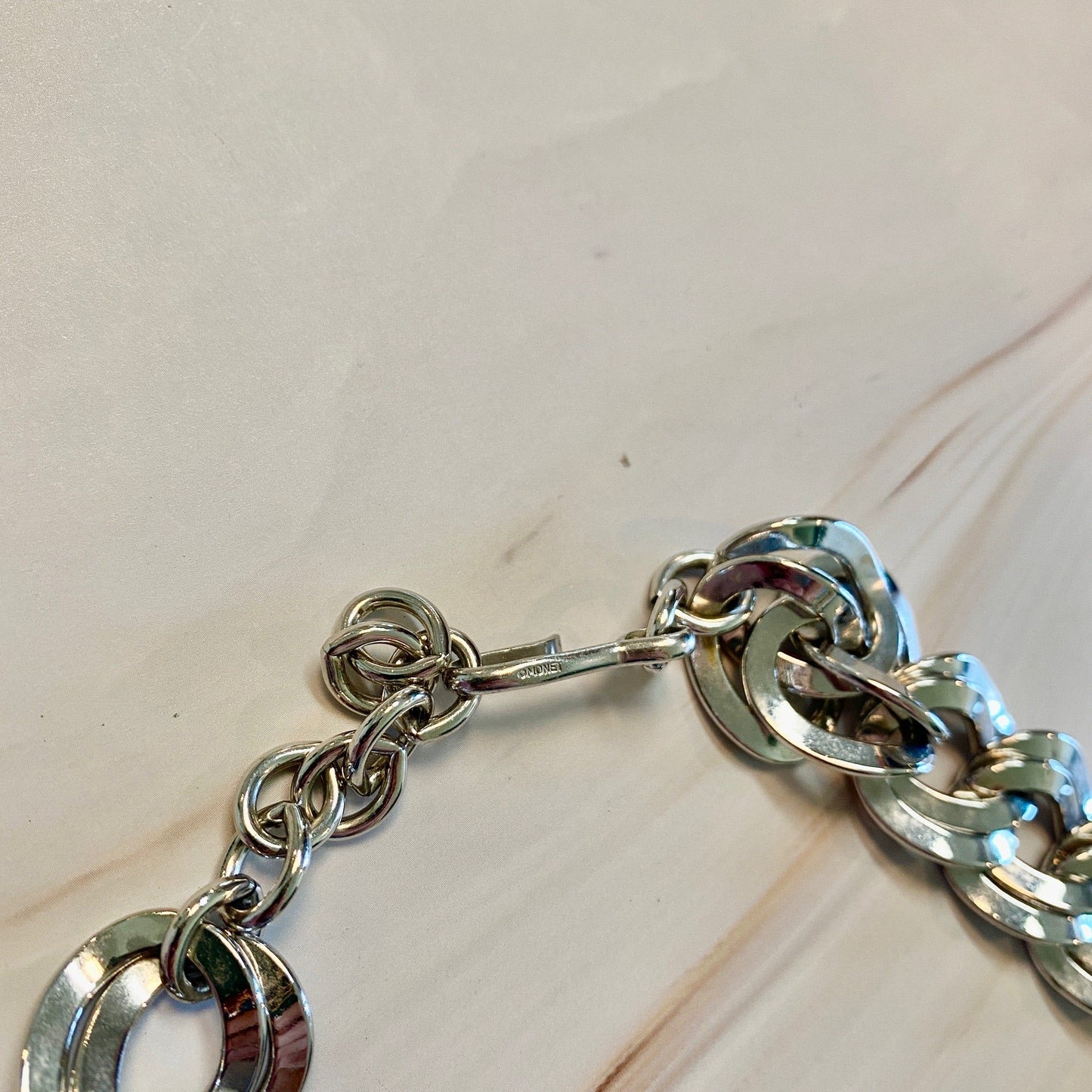 Monet Silver Double Link Curb Chain Necklace