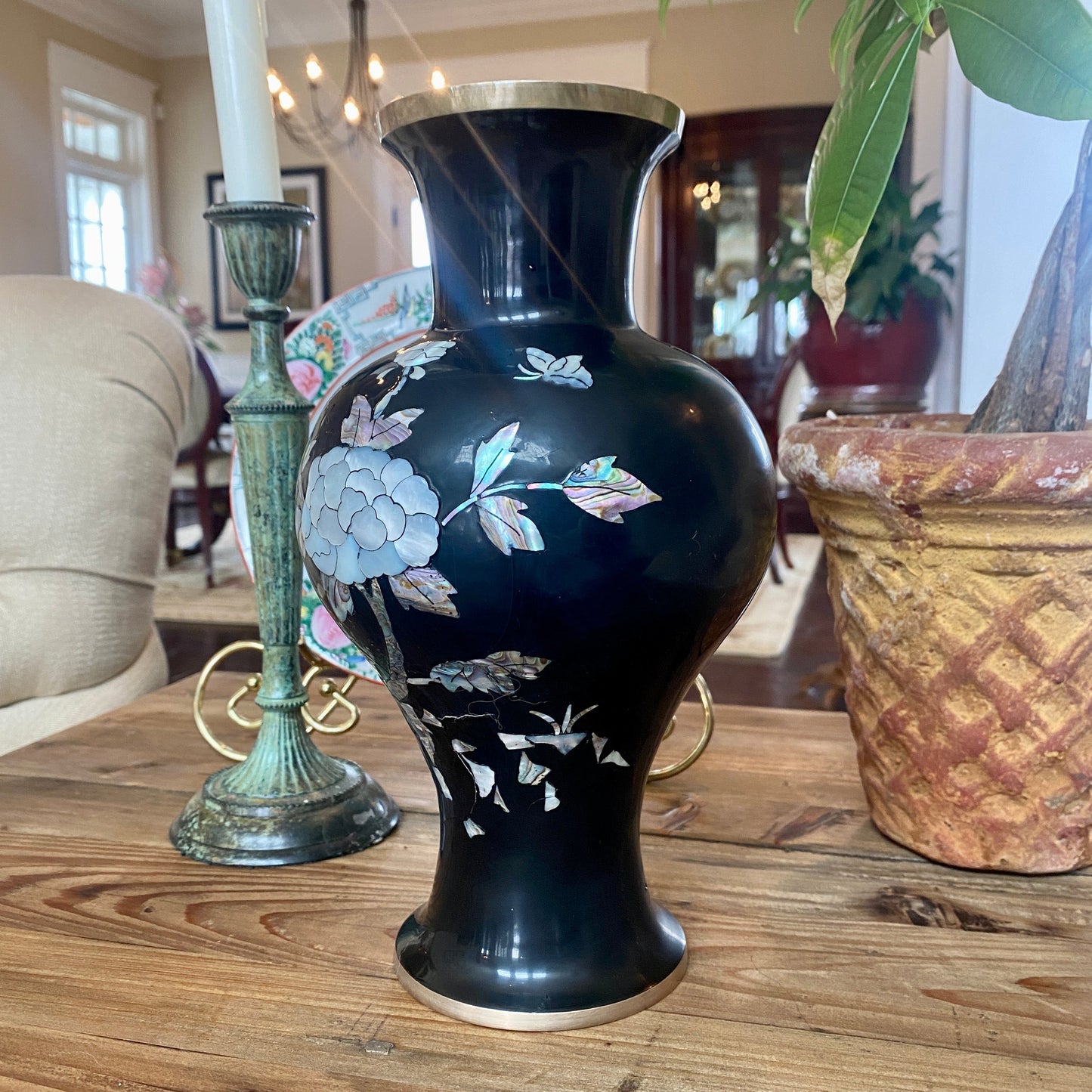 Inlaid Mother of Pearl Vase