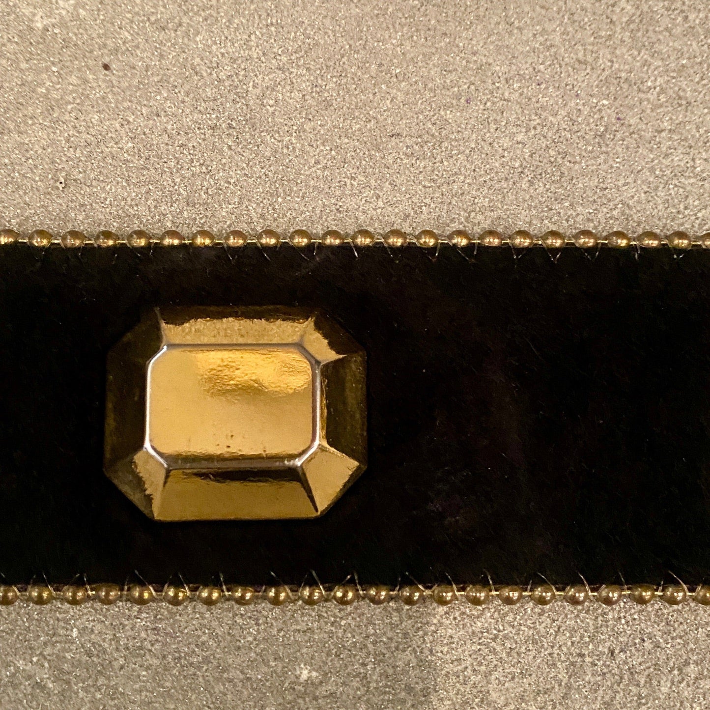 1980's Wide Suede Belt with Gold Rivets