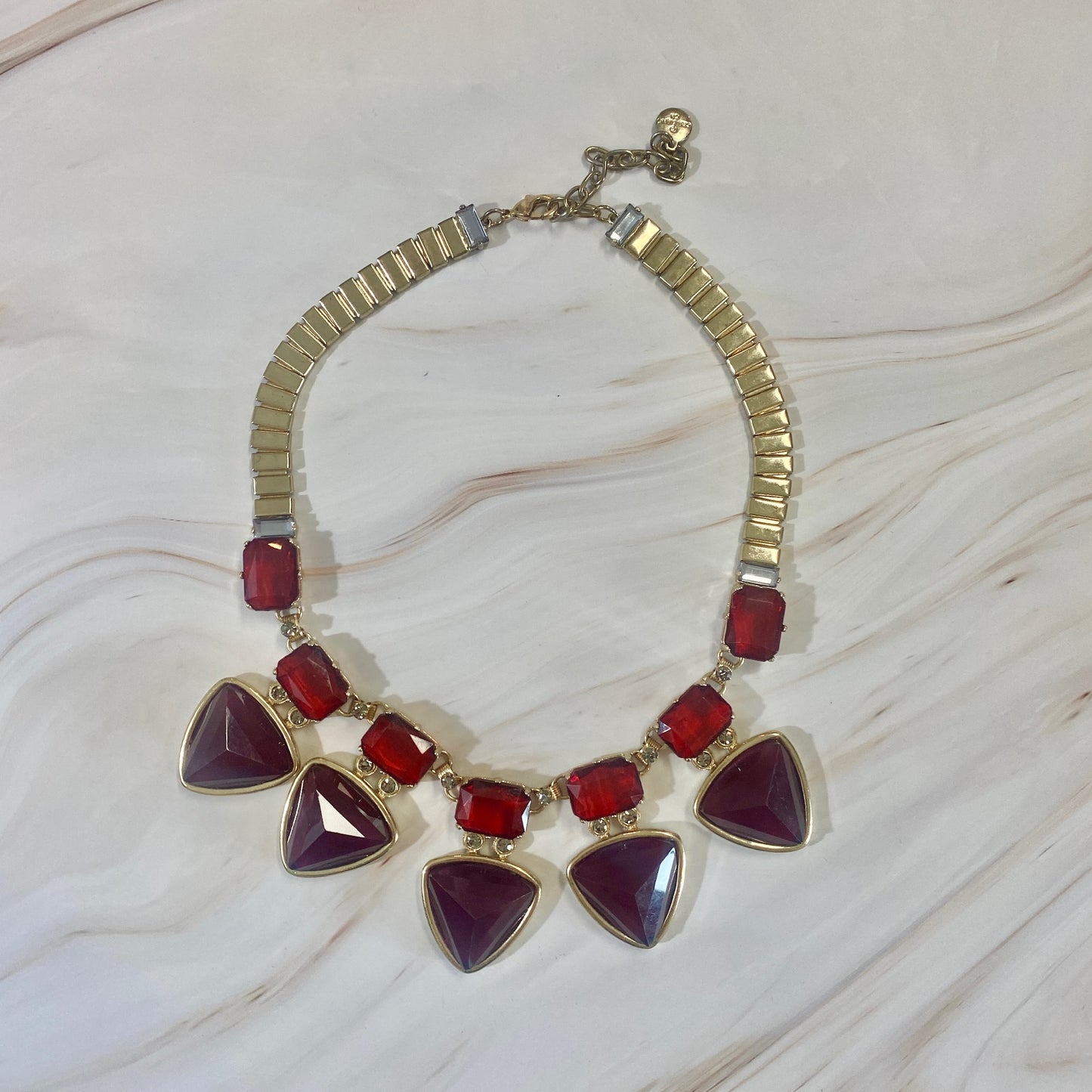 Queen of Hearts Graziano Red Jeweled Statement Necklace