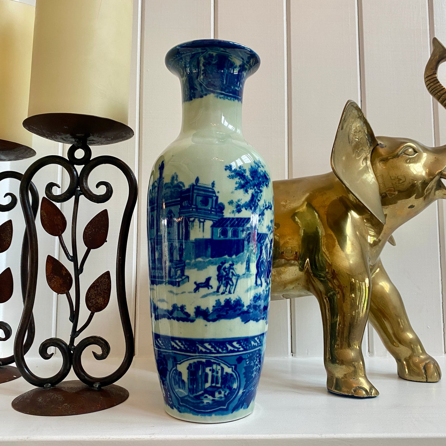 Victoria Ironstone Blue and White Vase