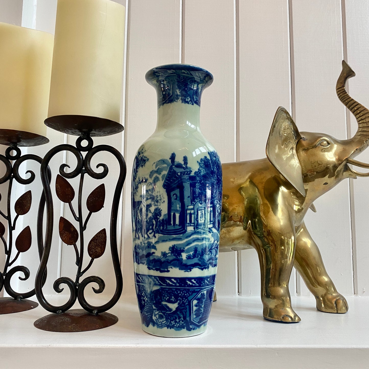 Victoria Ironstone Blue and White Vase