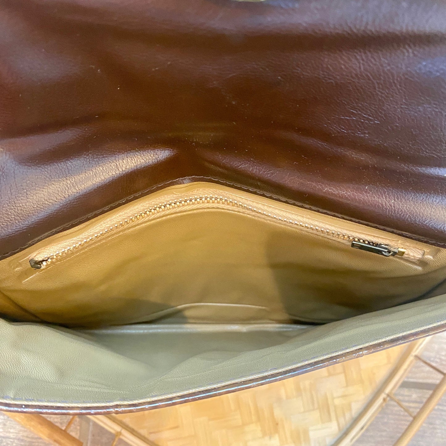 Brown Snake Skin Envelope Clutch