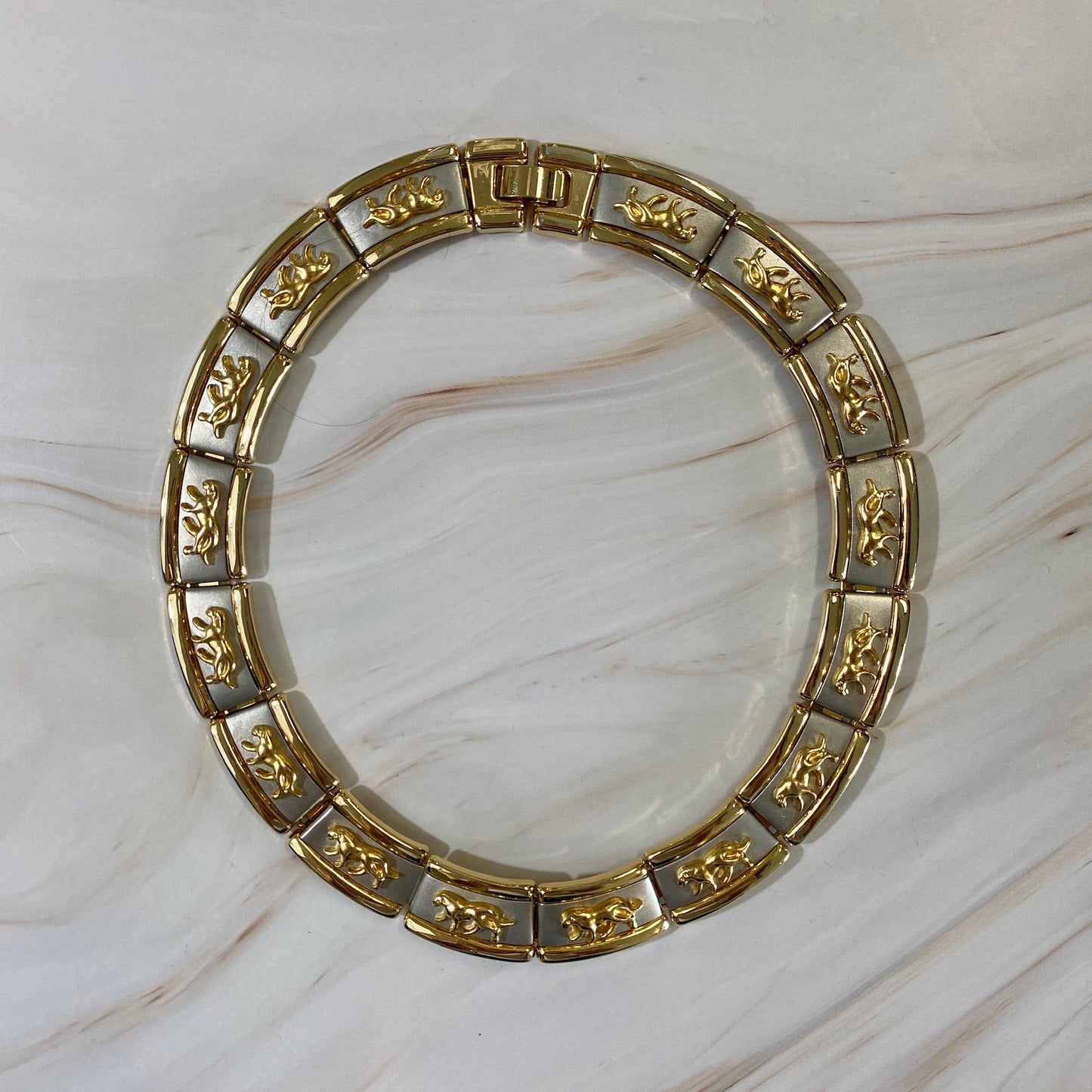 Two-Tone Jaguar Collar Necklace
