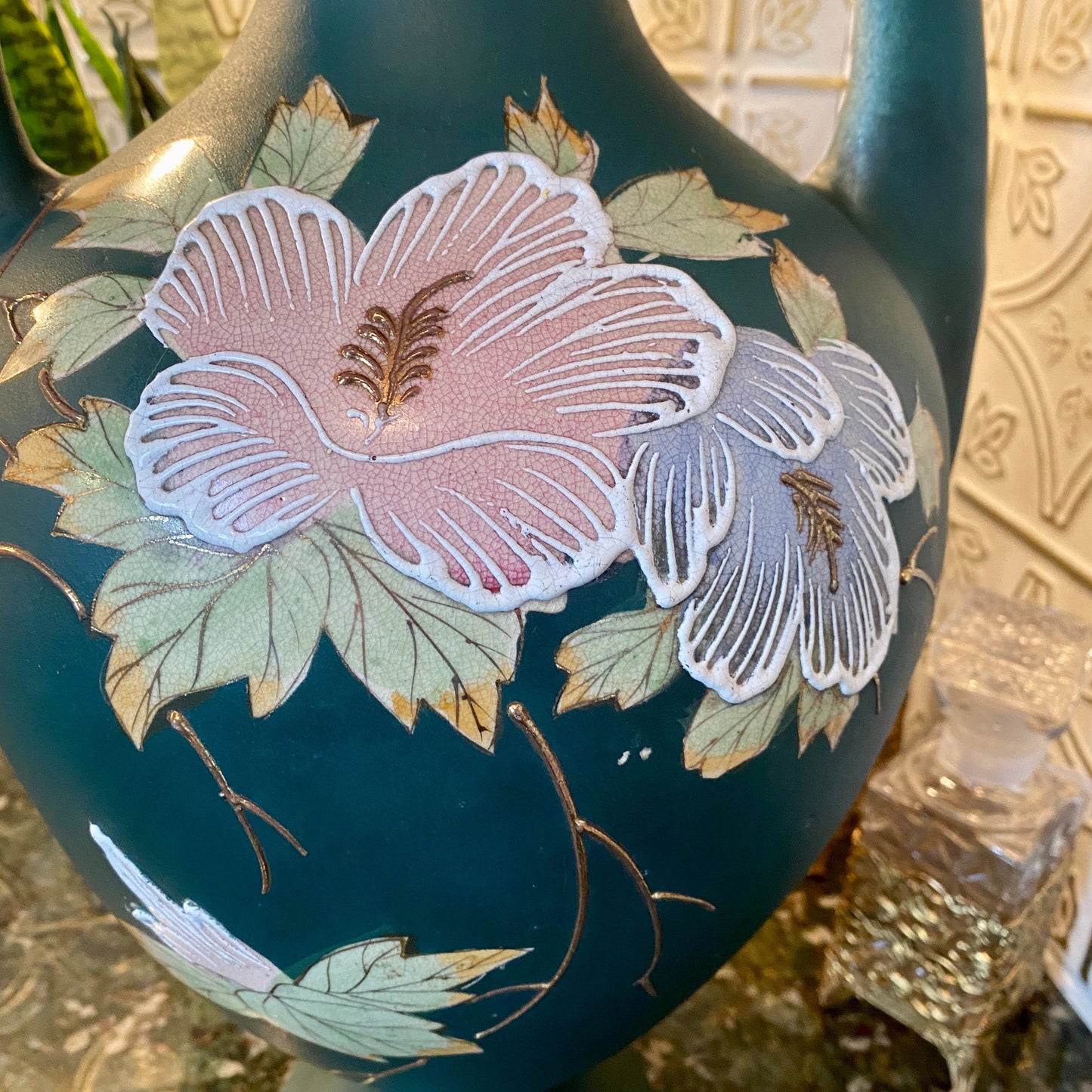 XL Hand Painted Double Handle Vase