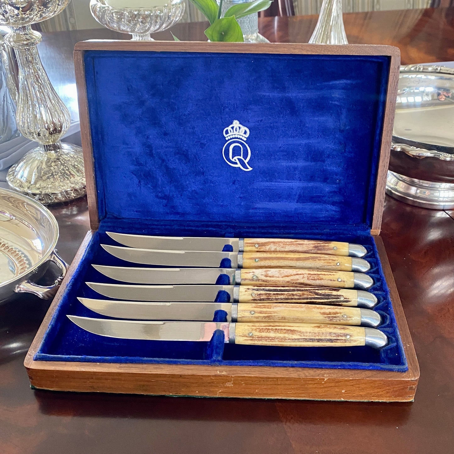 Queen Cutlery Stag Bone Steak Knife Set