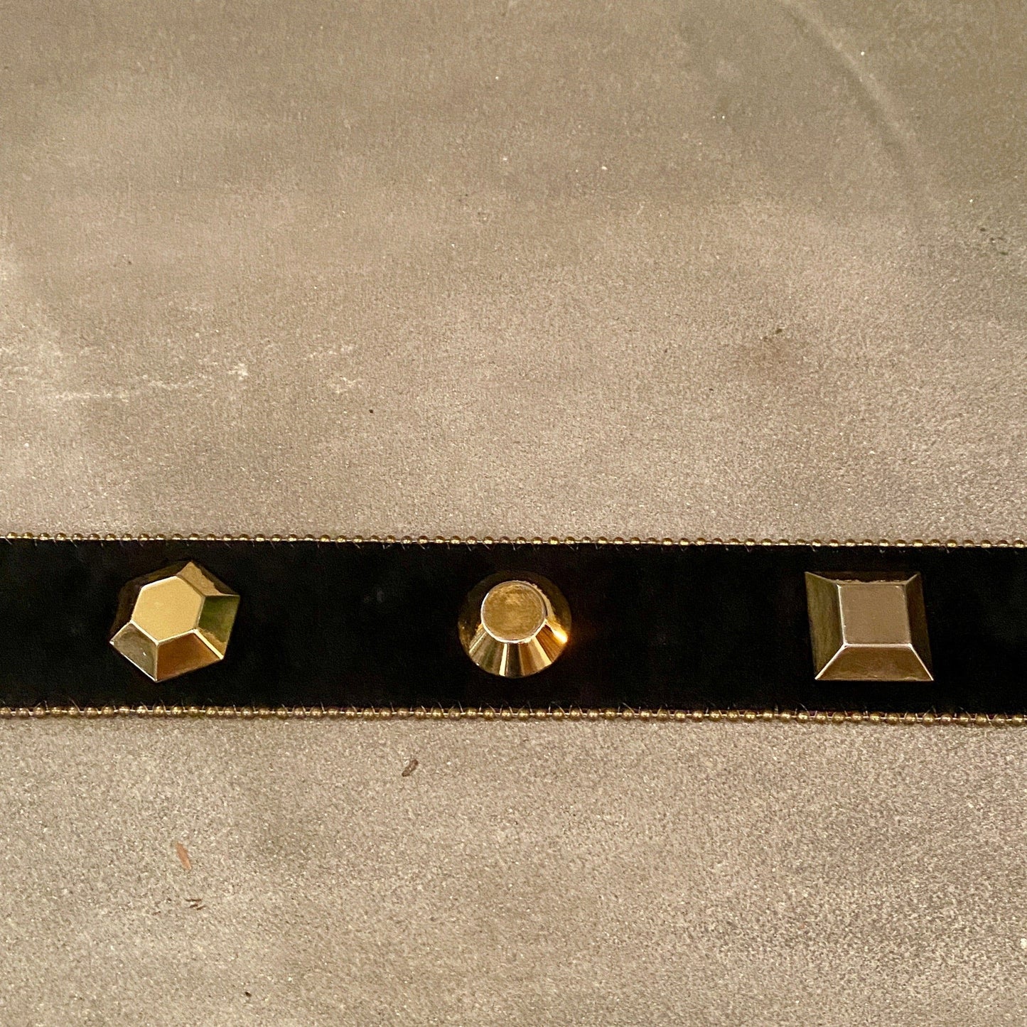 1980's Wide Suede Belt with Gold Rivets