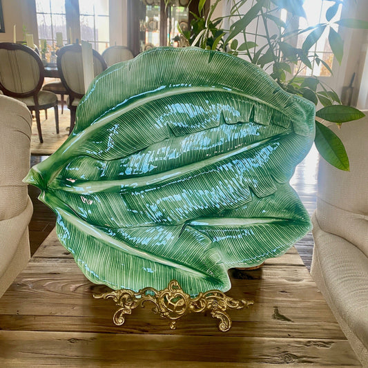 Large Bresolin Italian Banana Leaf Tray and Bowl