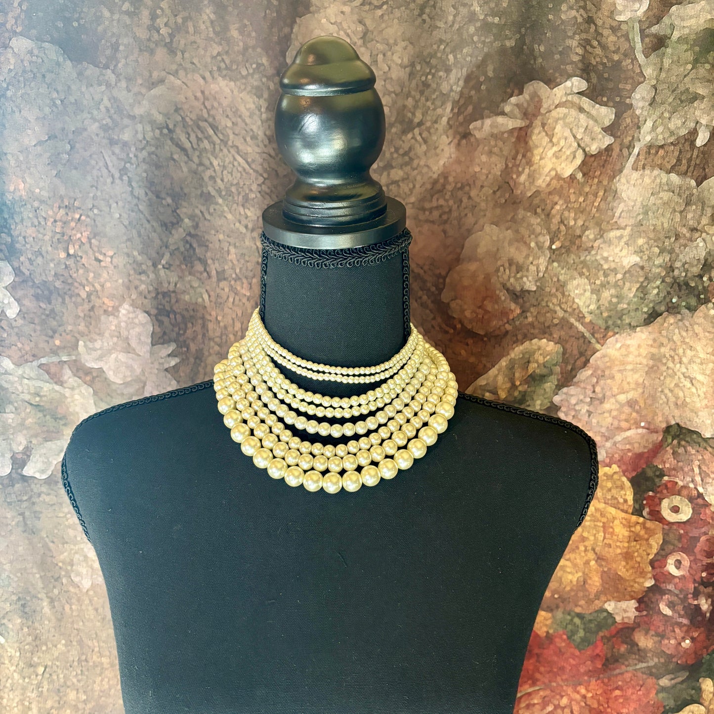 Vintage 8-Strand Faux Pearl Necklace