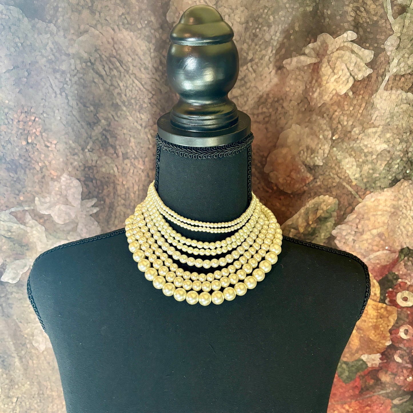 Vintage 8-Strand Faux Pearl Necklace