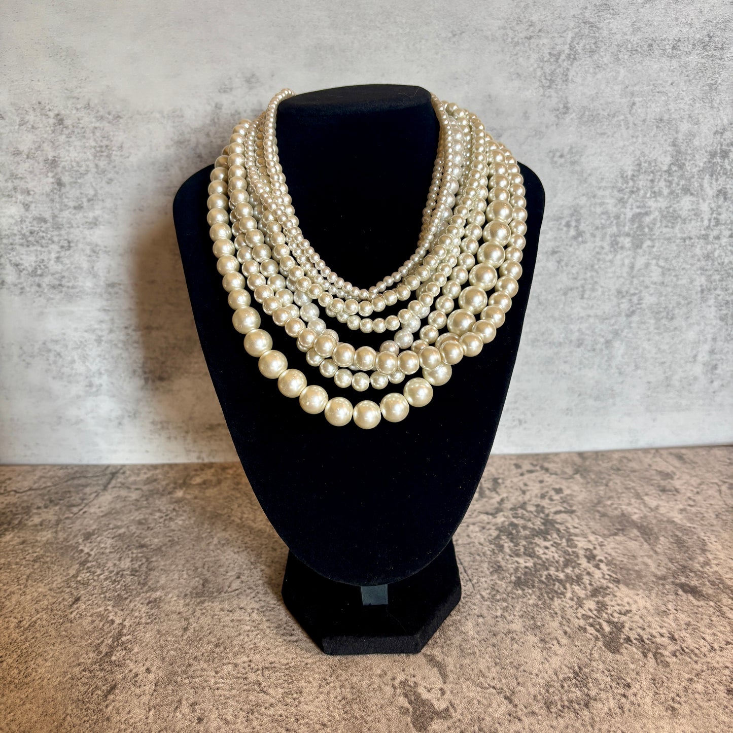 Vintage 8-Strand Faux Pearl Necklace