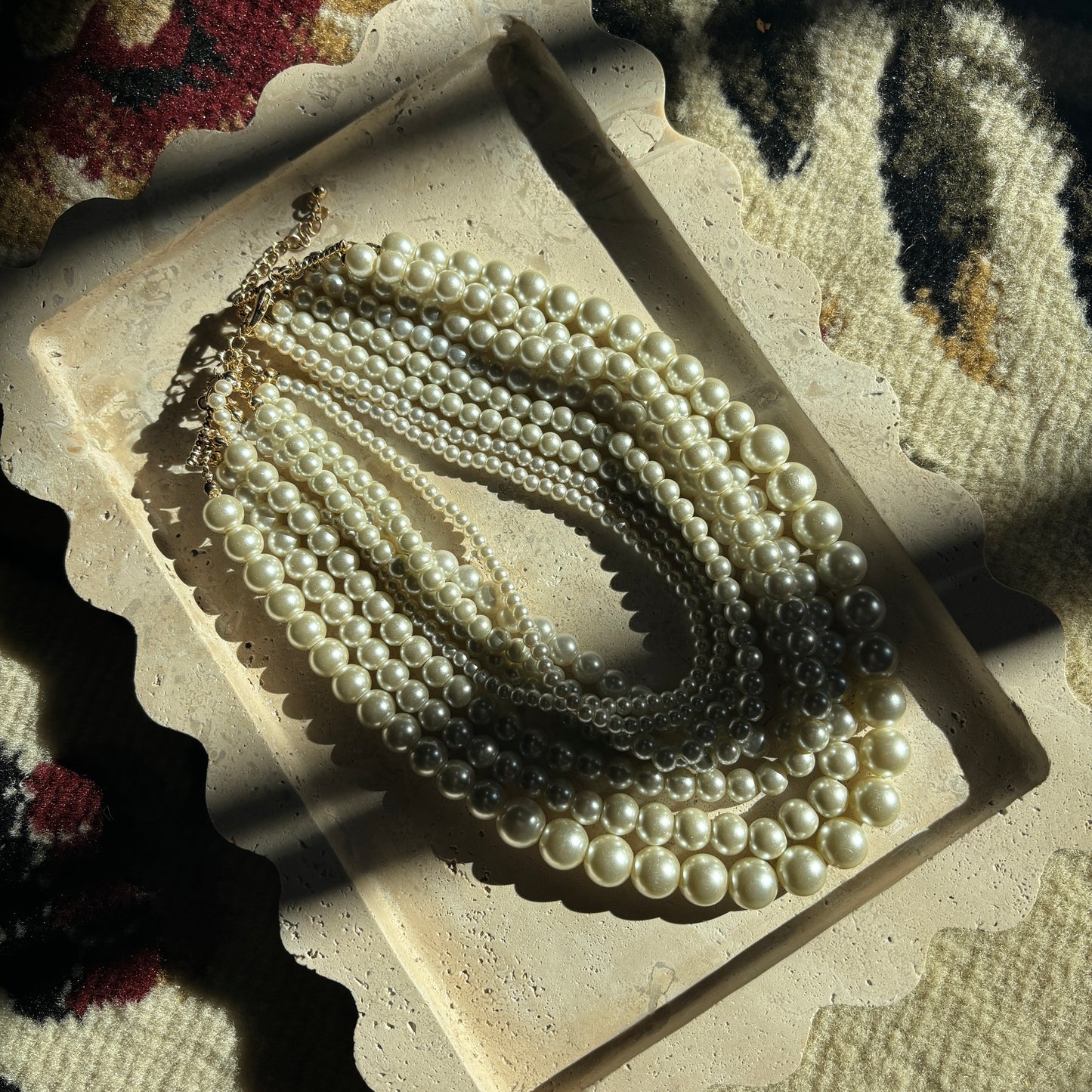 Vintage 8-Strand Faux Pearl Necklace