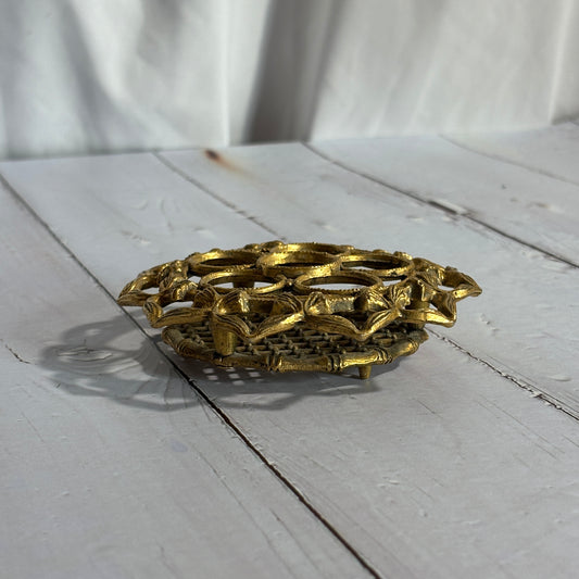 Vintage Brass Metal Lipstick Holder