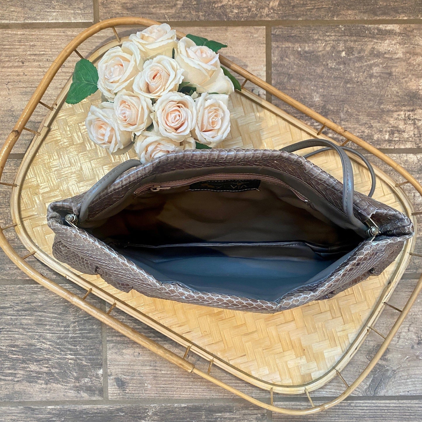 Oversized Snake Skin Clutch with Strap