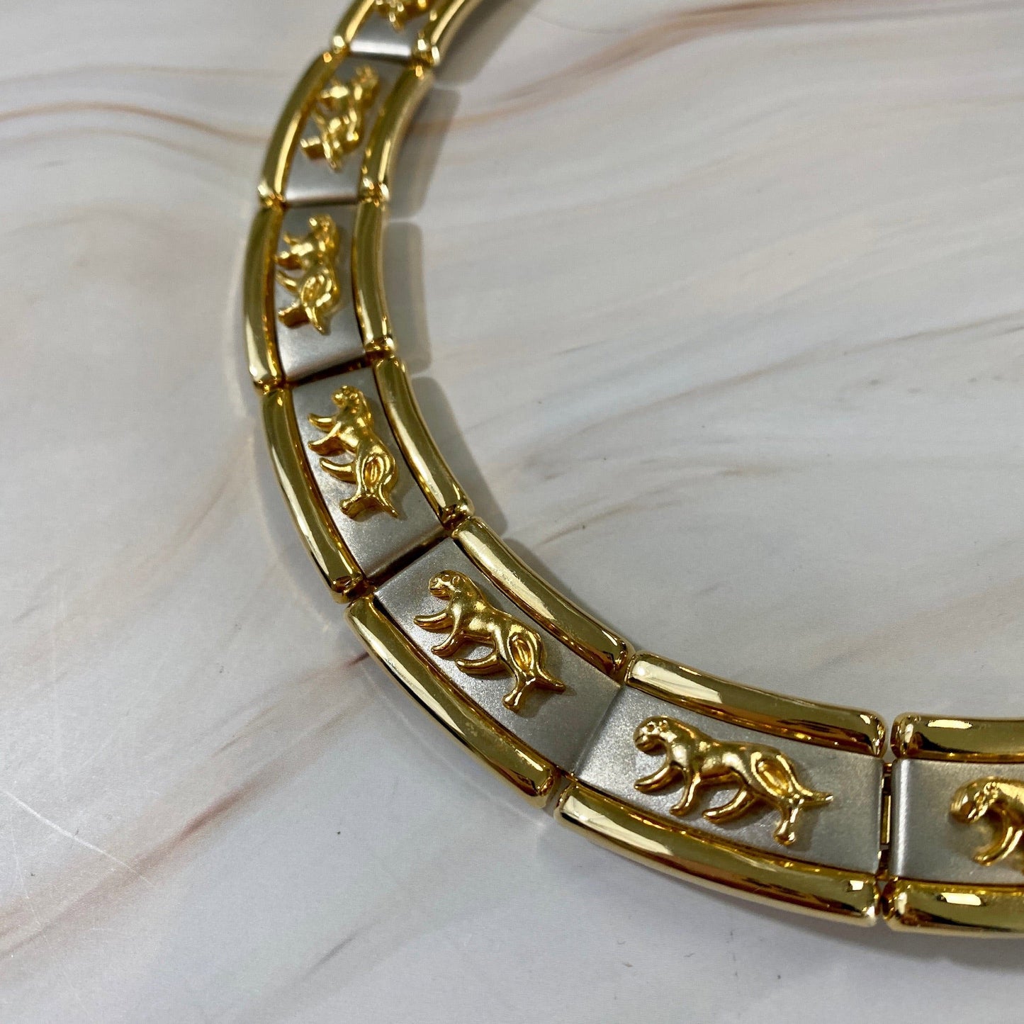 Two-Tone Jaguar Collar Necklace