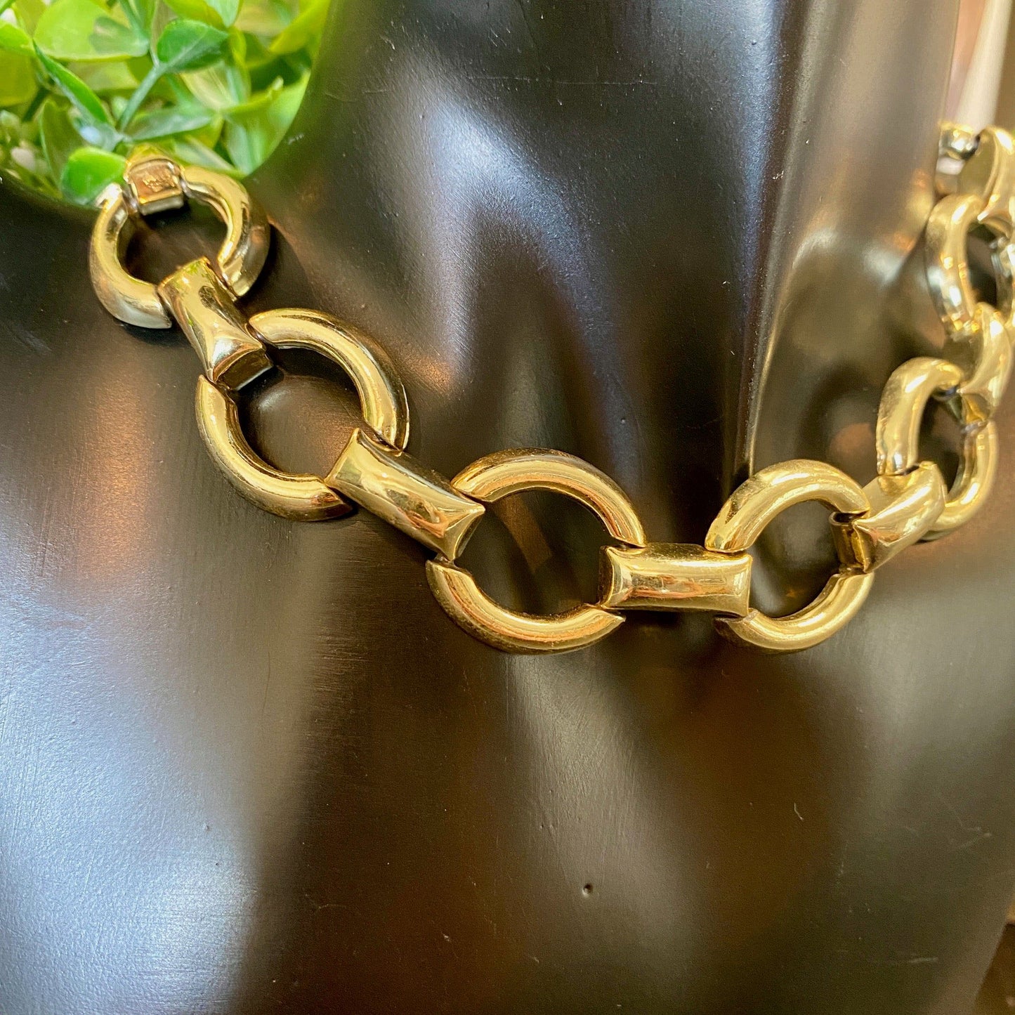 Gold Tone Loop Chain Necklace