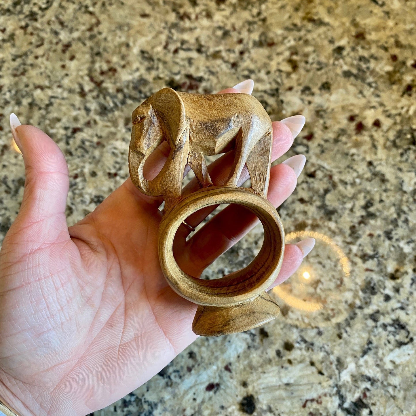 Hand Carved Animal Napkin Rings - Set of 6