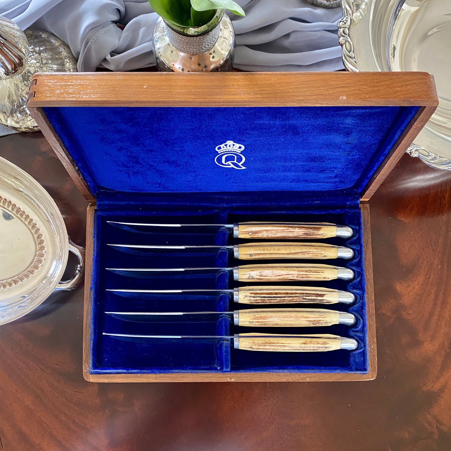 Queen Cutlery Stag Bone Steak Knife Set