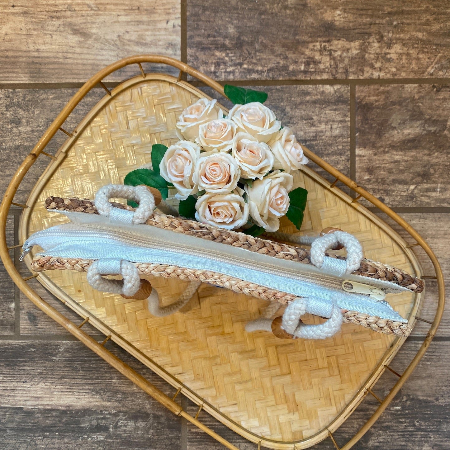 Rattan Woven Bag with Needle Point