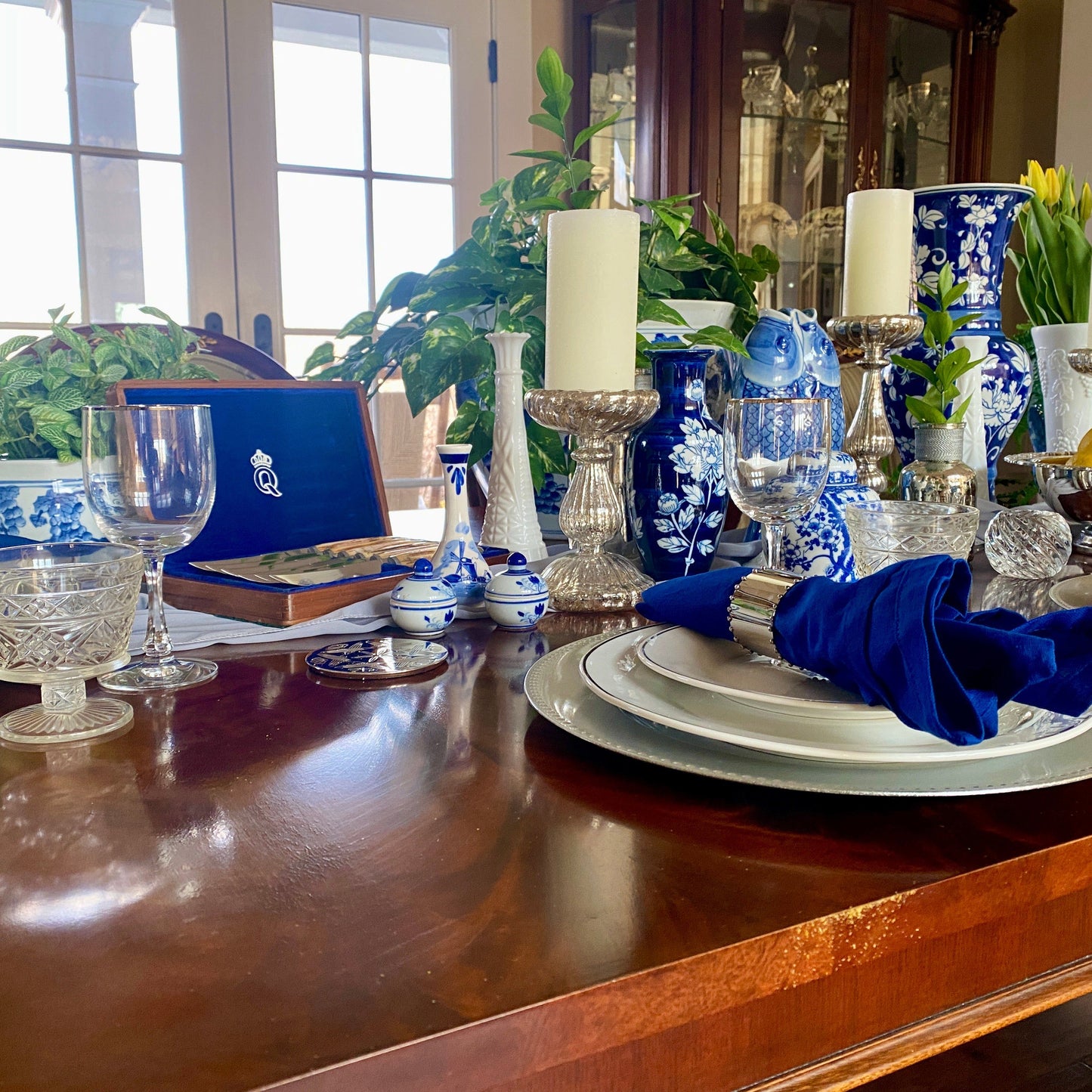 Delfts Blue and White Bud Vase + Pill Containers