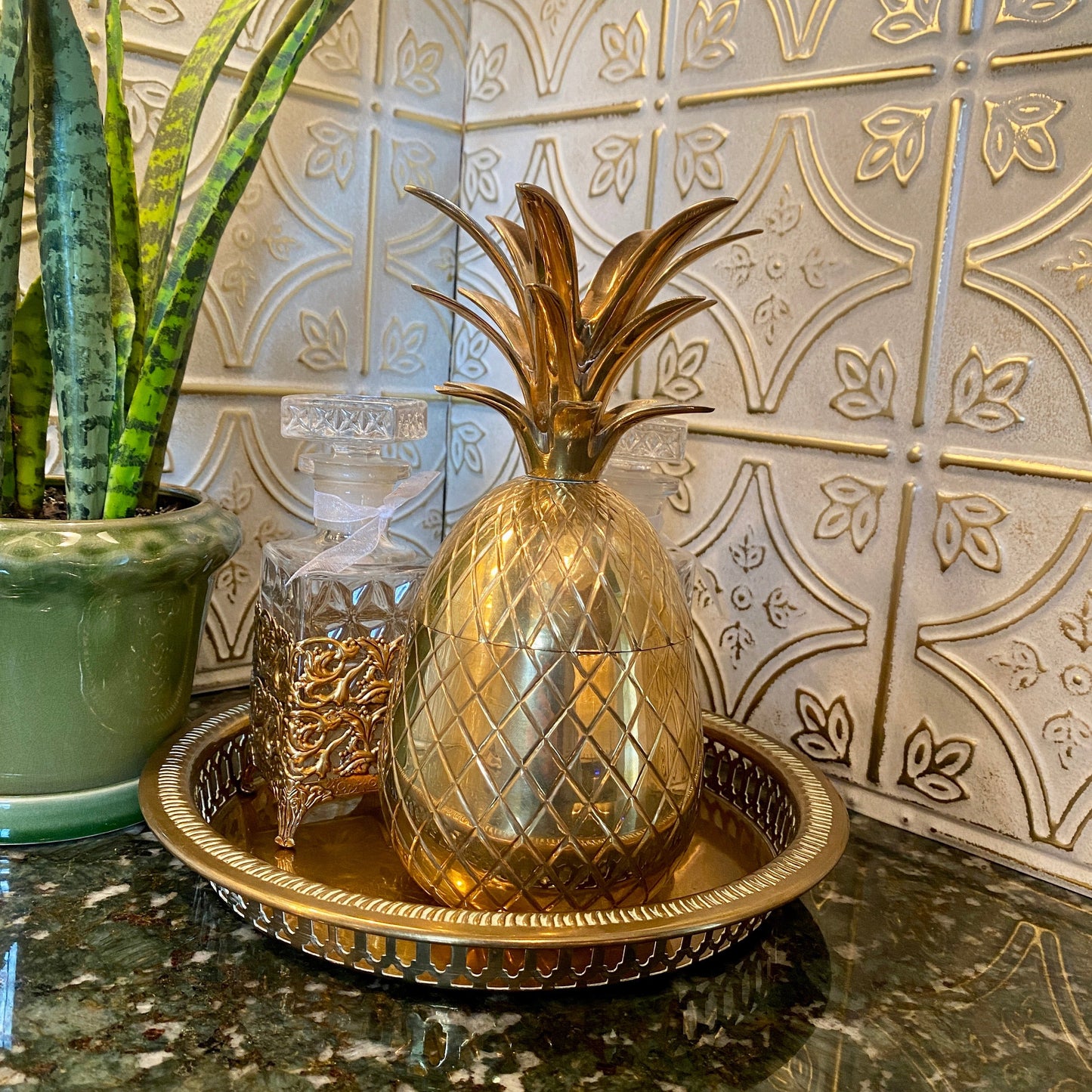 Heavy Brass MCM Pineapple Candy Dish