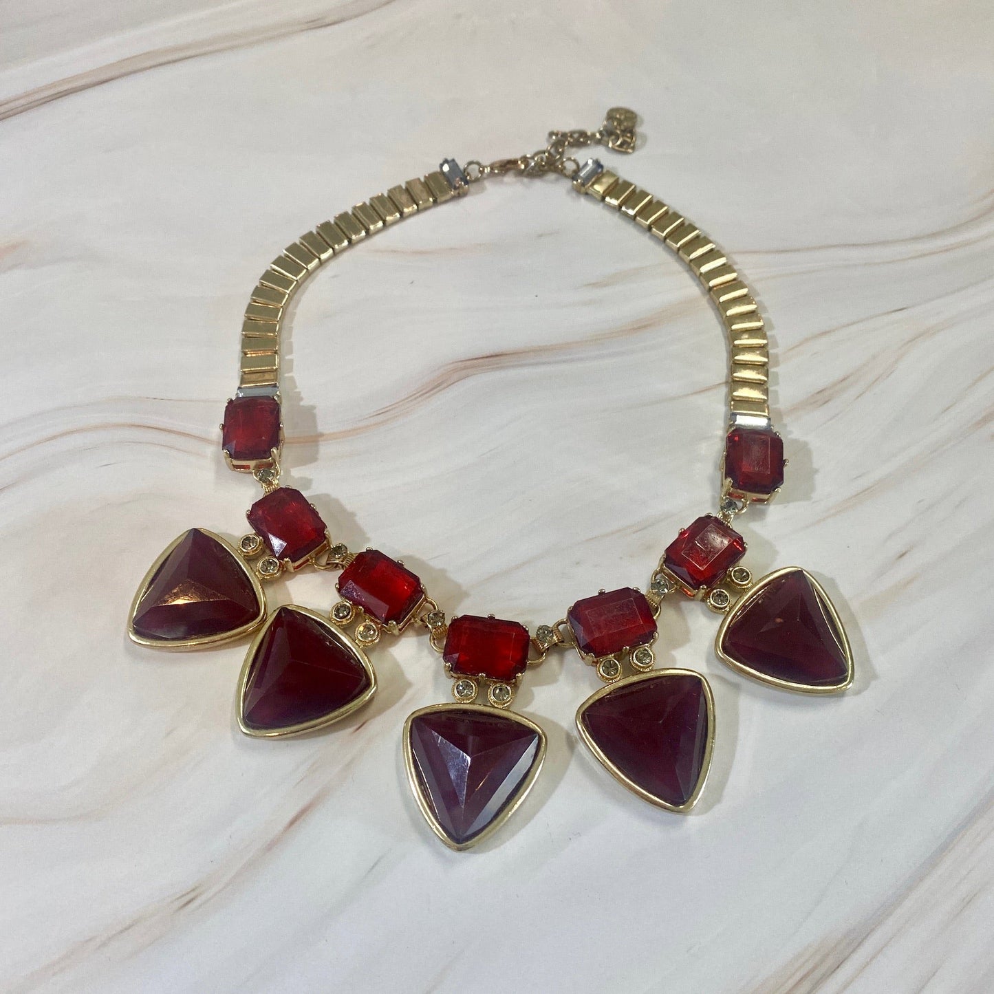 Queen of Hearts Graziano  Red Jeweled Statement Necklace