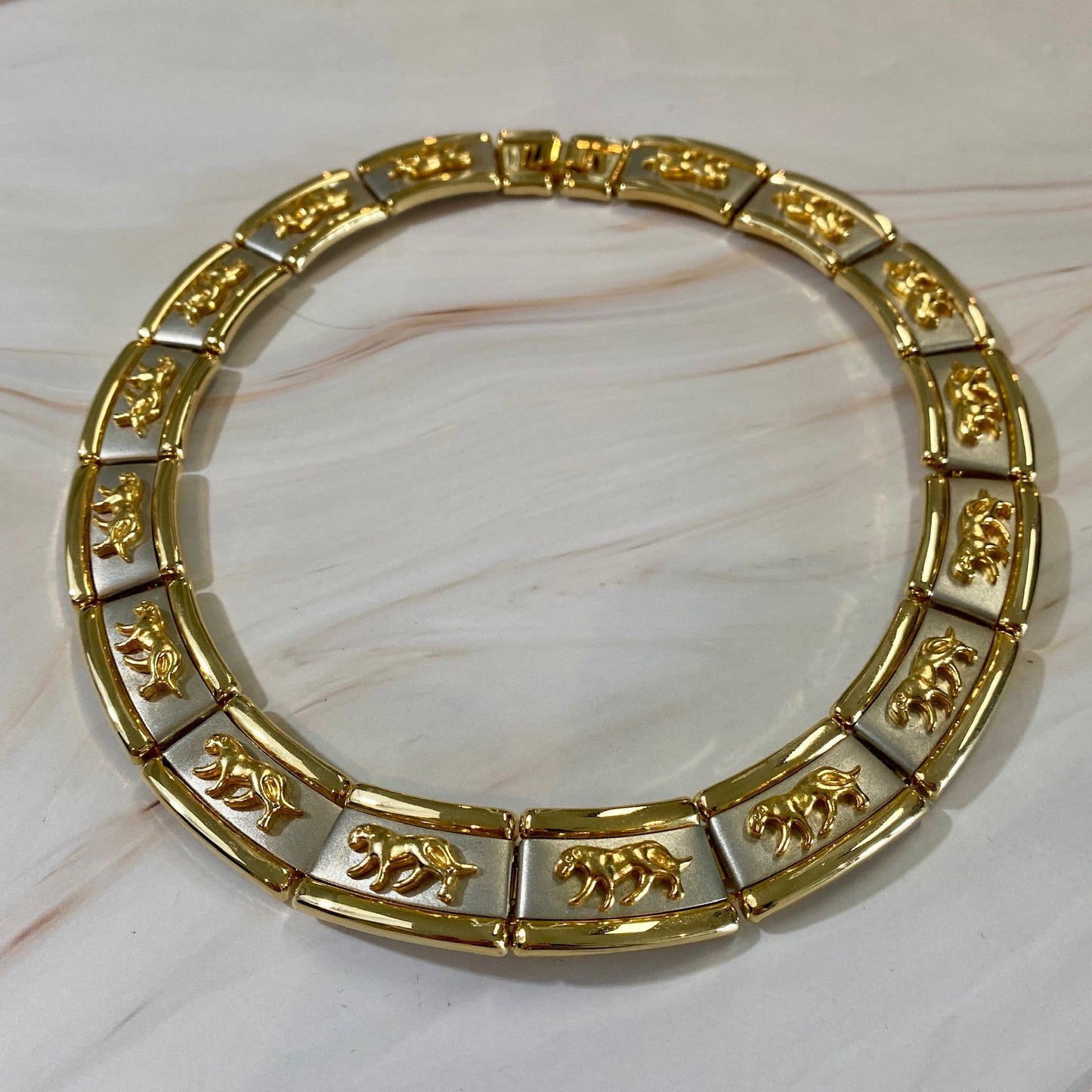 Two-Tone Jaguar Collar Necklace