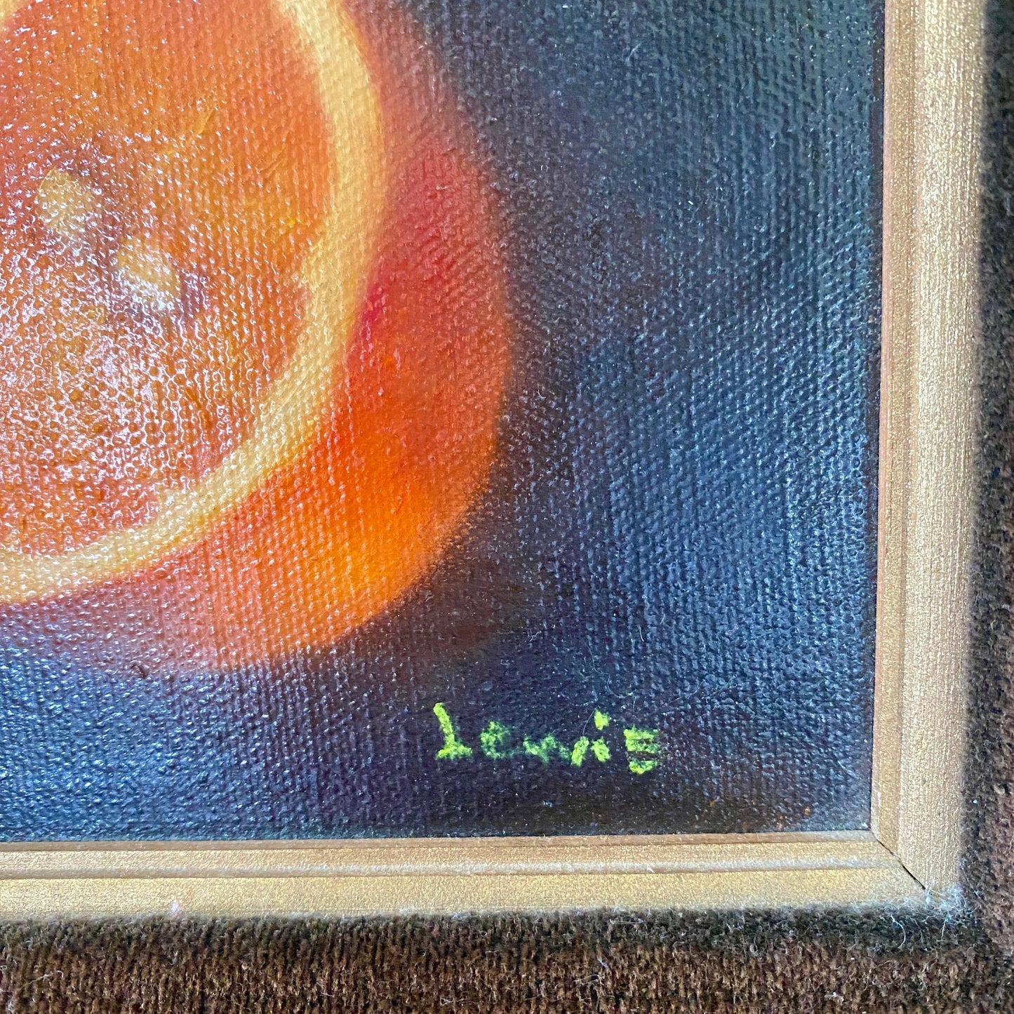 Small Original 'Oranges' Oil on Board by Lewis