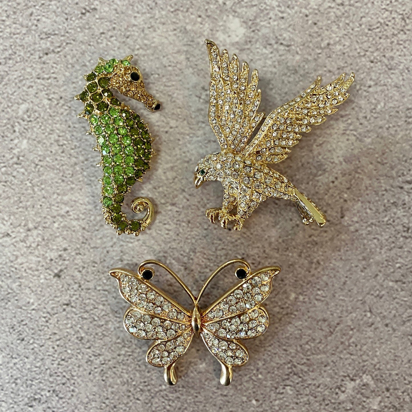 Seahorse Rhinestone Brooch