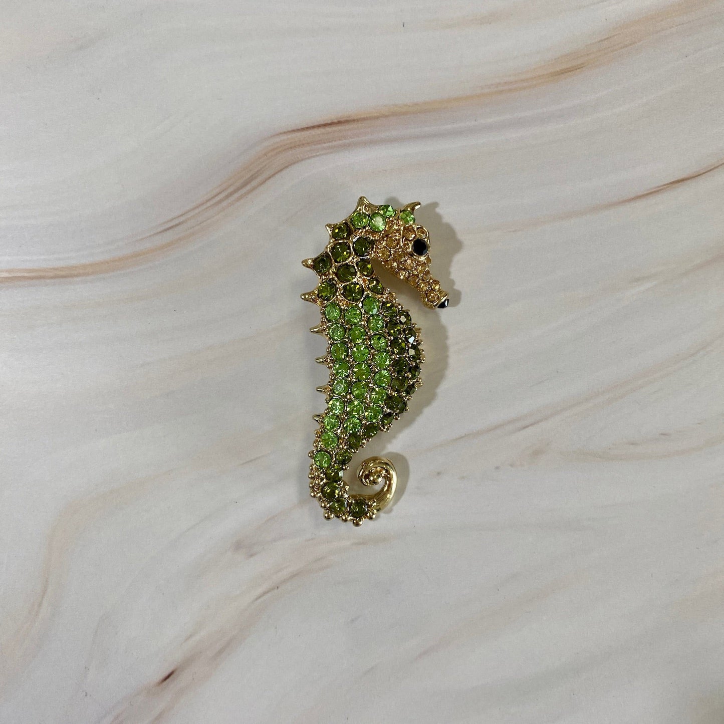 Seahorse Rhinestone Brooch