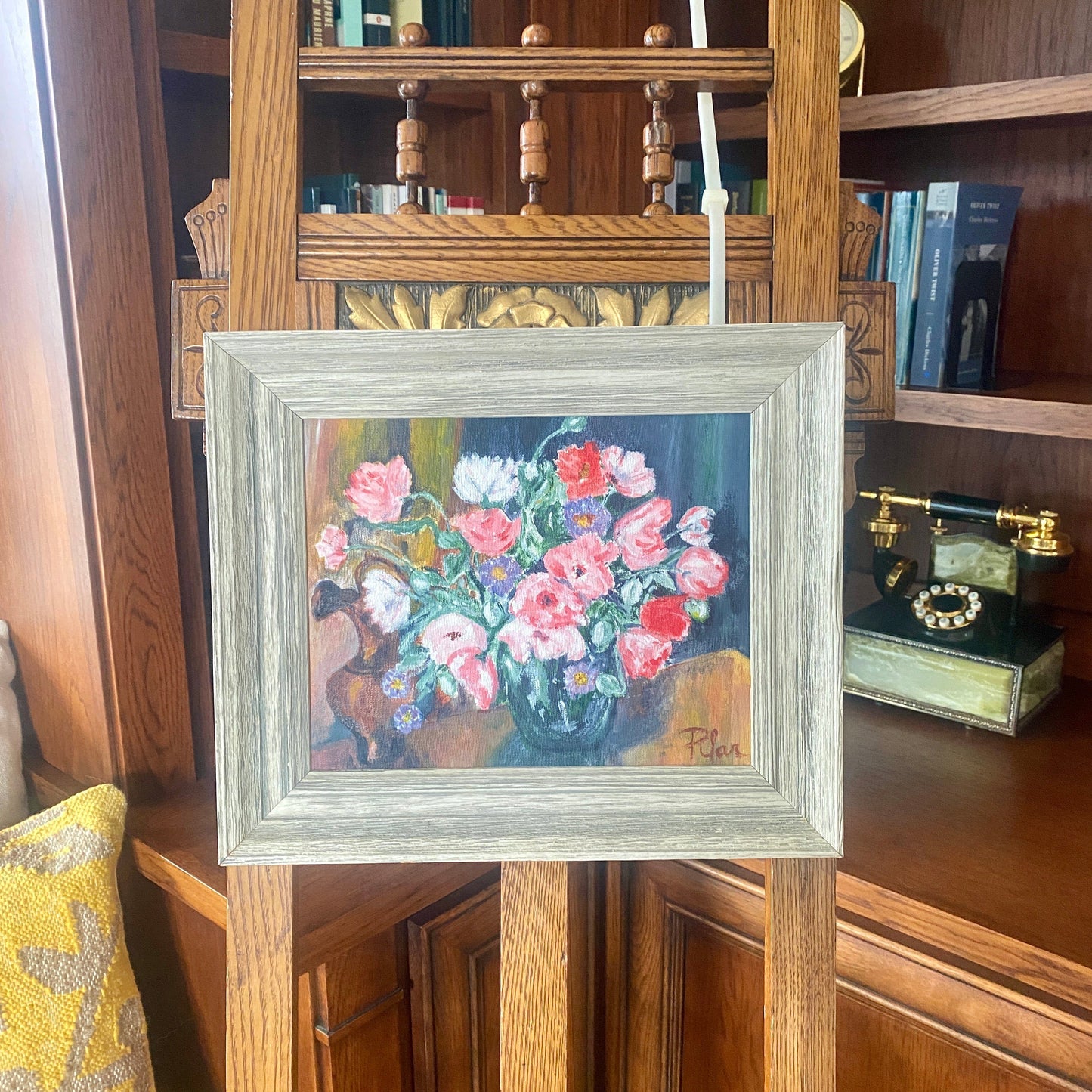 Small Floral Original Acrylic on Canvas by Pilar