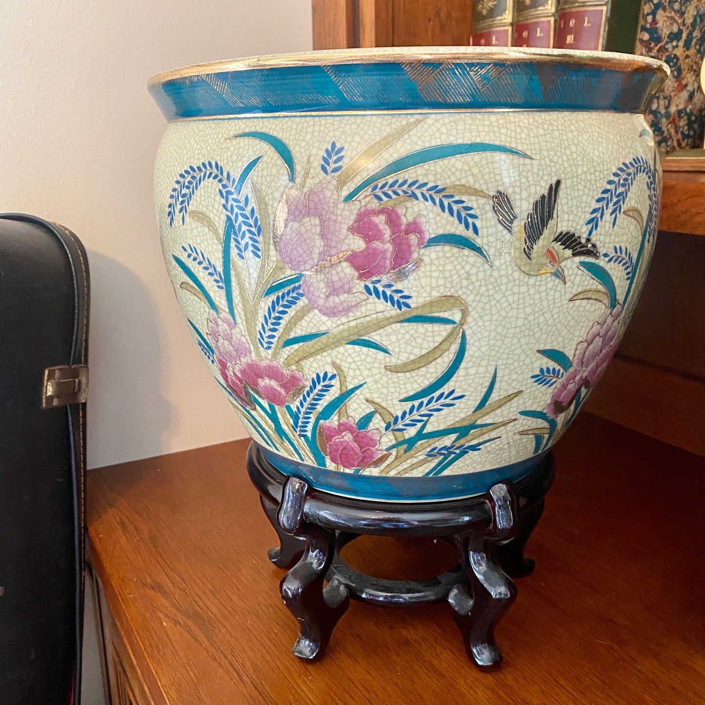 Chinese Porcelain Enamel Floral Motif Jardiniere Planter