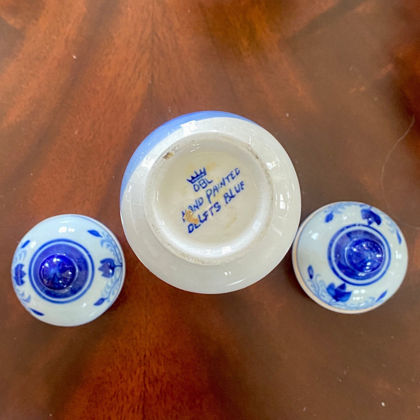Delfts Blue and White Bud Vase + Pill Containers