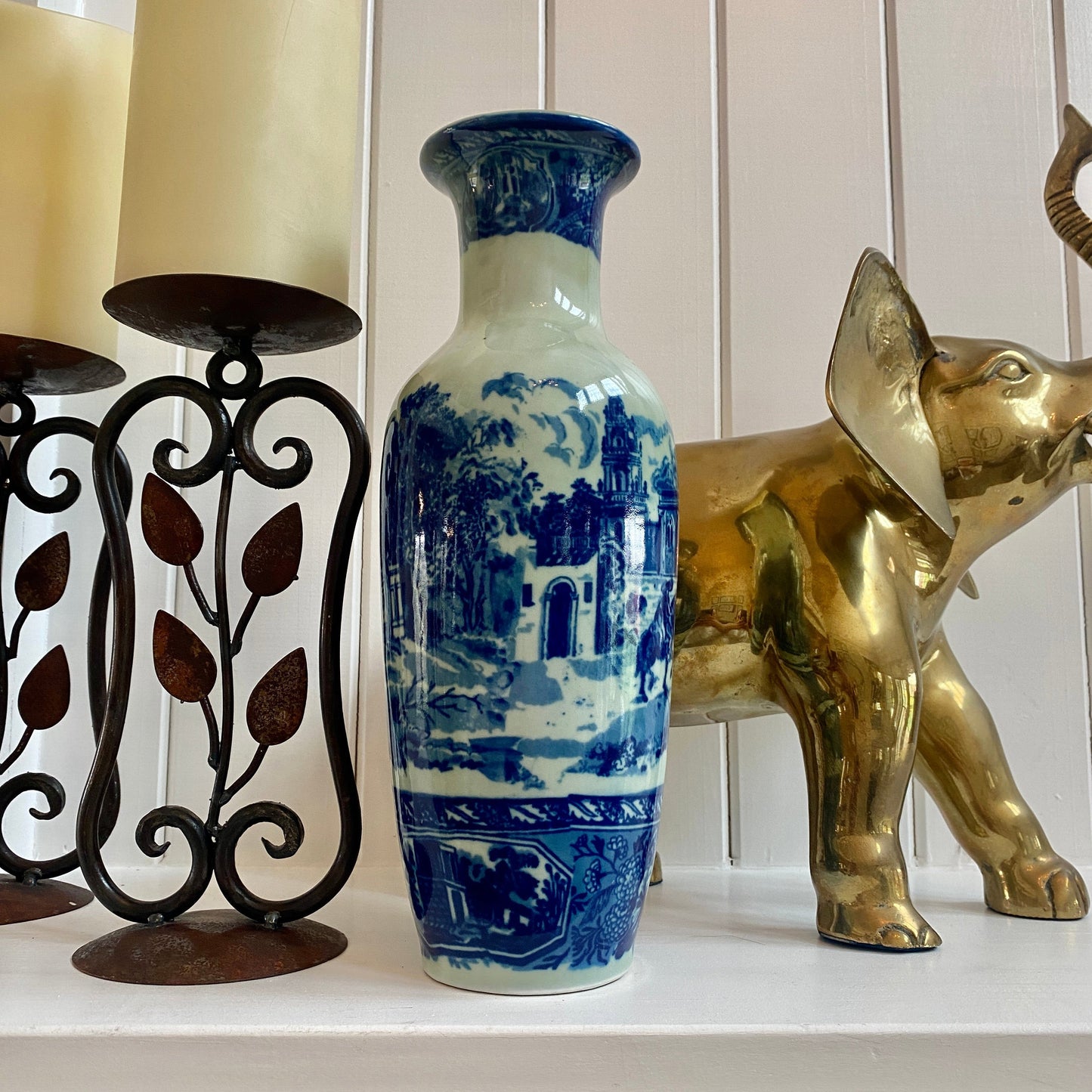 Victoria Ironstone Blue and White Vase
