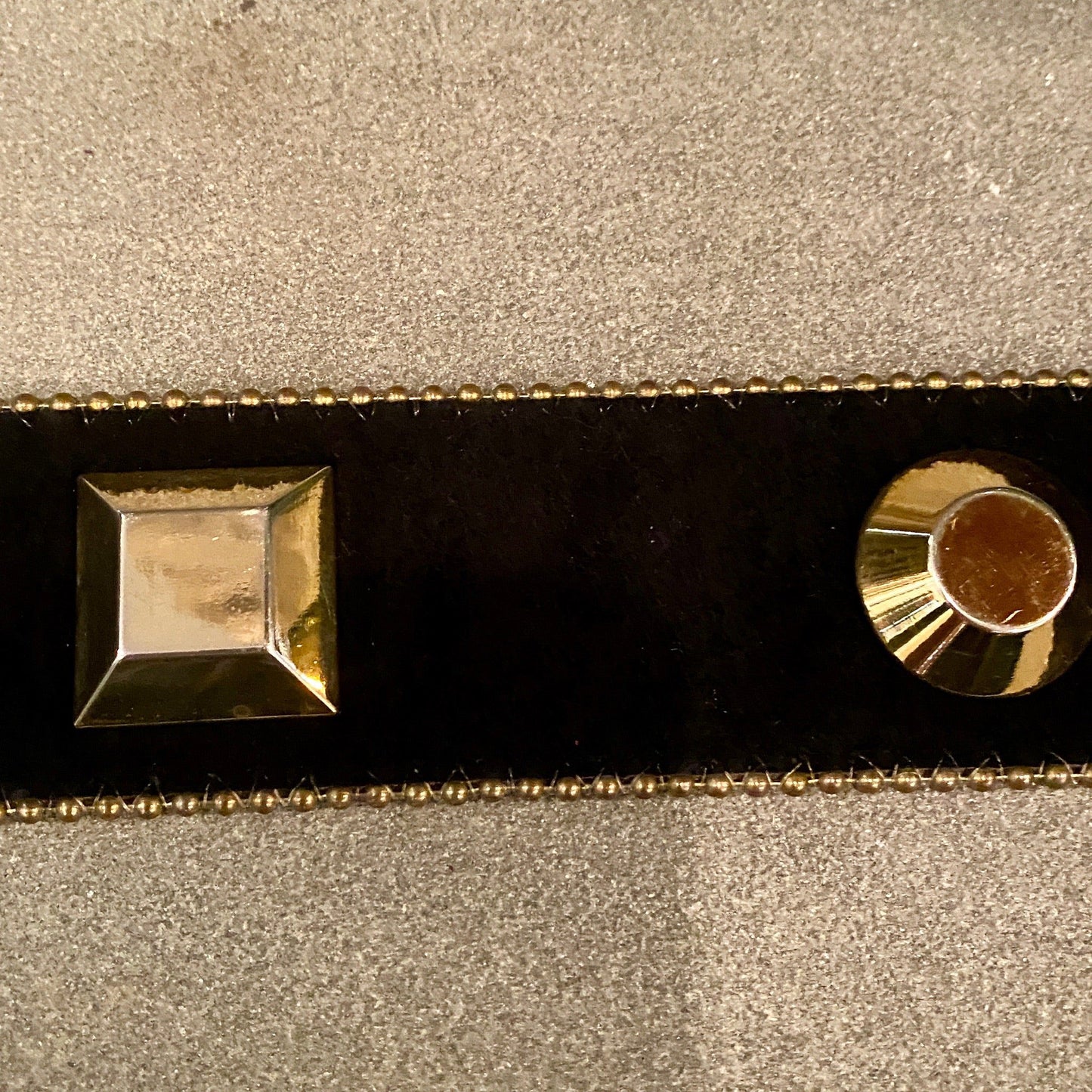 1980's Wide Suede Belt with Gold Rivets