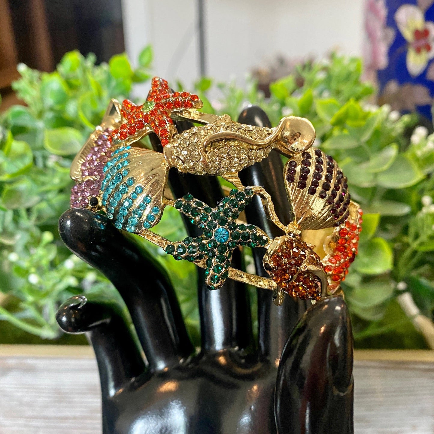 Under-The-Sea Rhinestone Cuff Bracelet