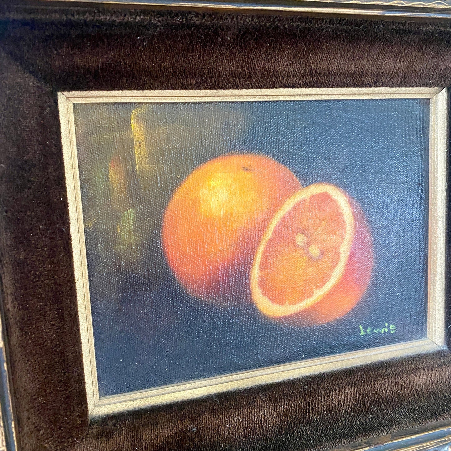 Small Original 'Oranges' Oil on Board by Lewis