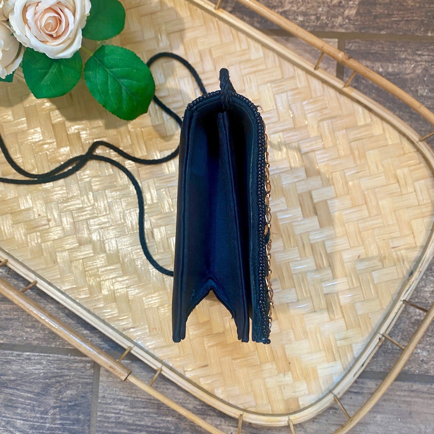 Old Hollywood Satin Beaded Bag