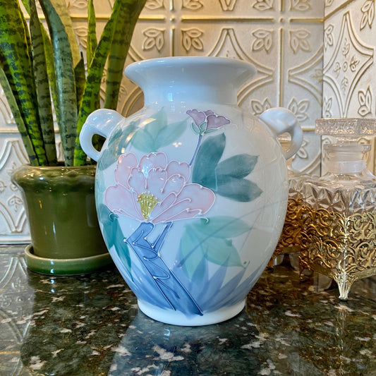 Hand Painted Japanese Porcelain Urn Vase