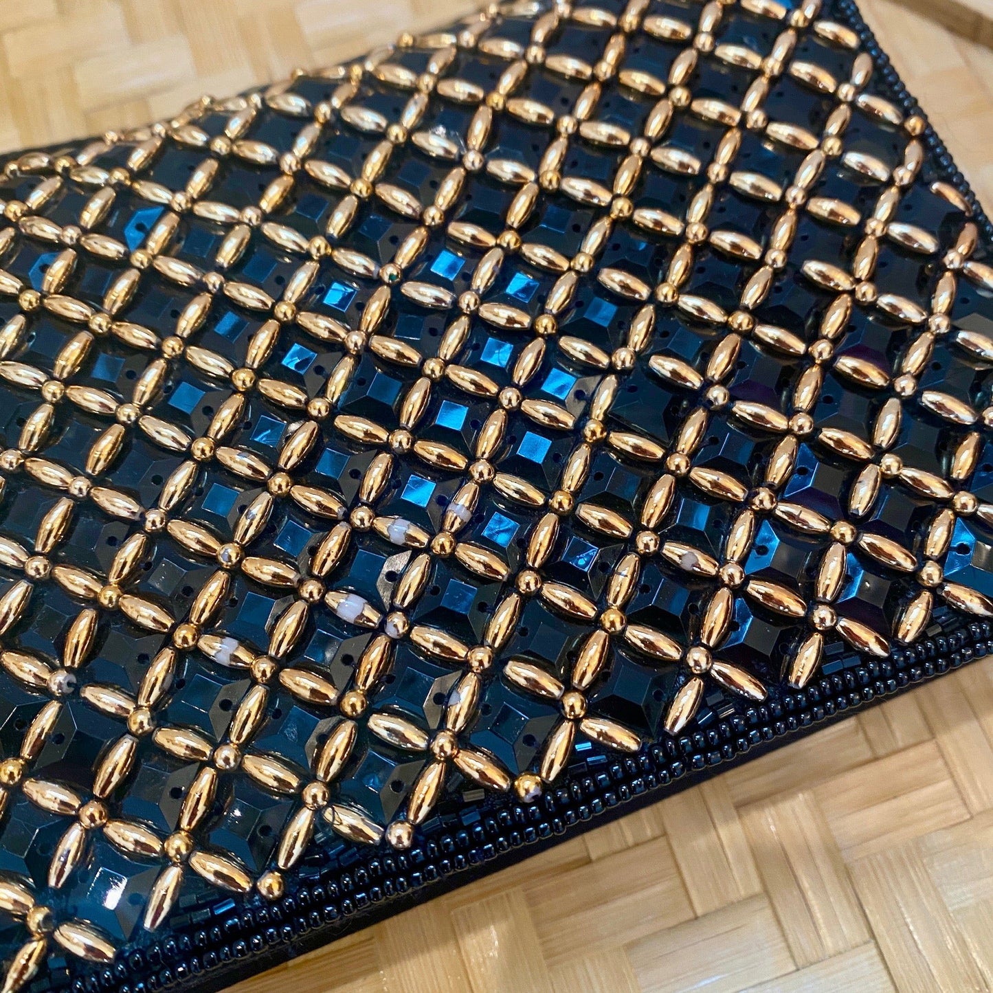 Old Hollywood Satin Beaded Bag