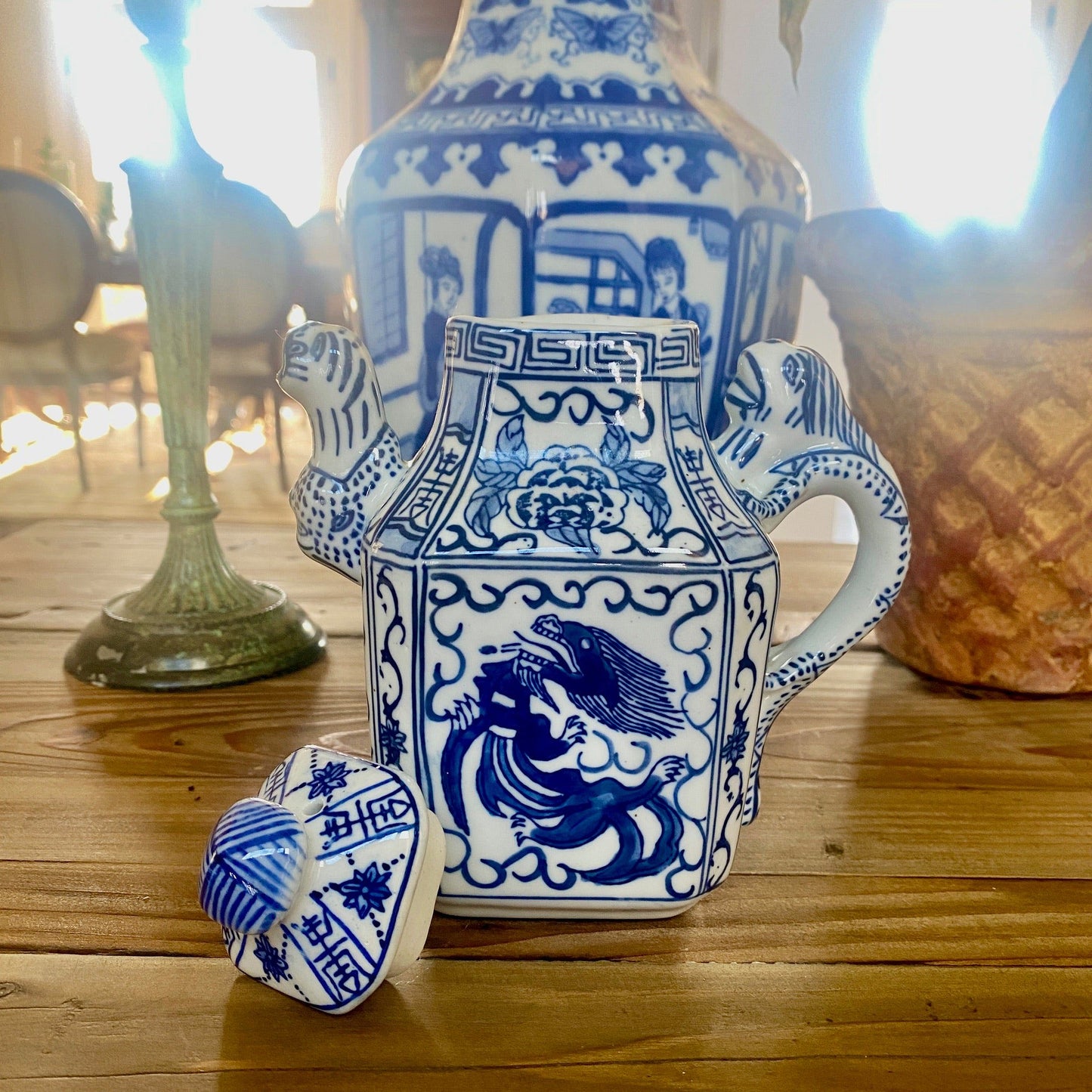 Chinese Porcelain Dragon Tea Pot