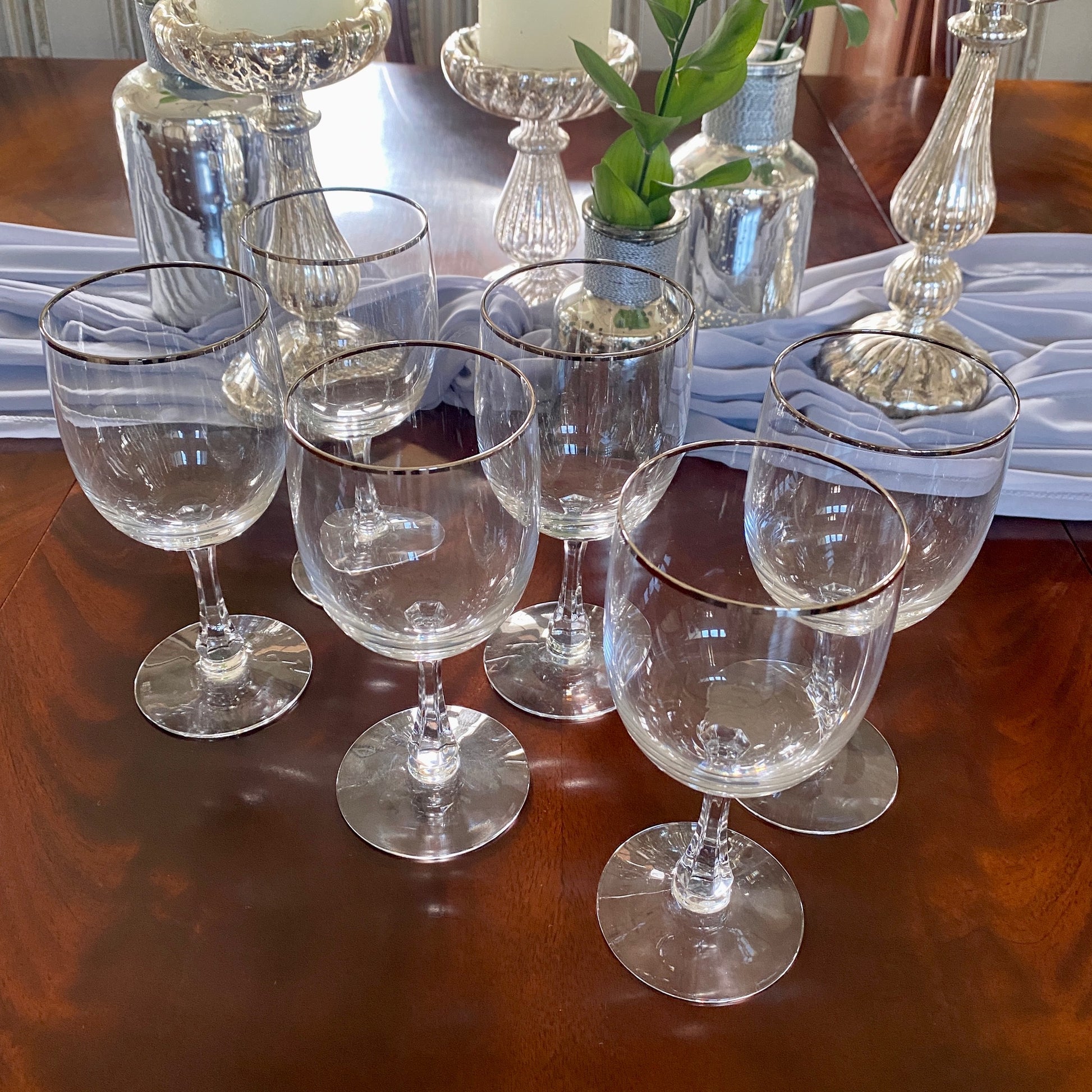 Vintage Set of Six Heavy Cut Crystal Wine Glasses, Crystal Wine