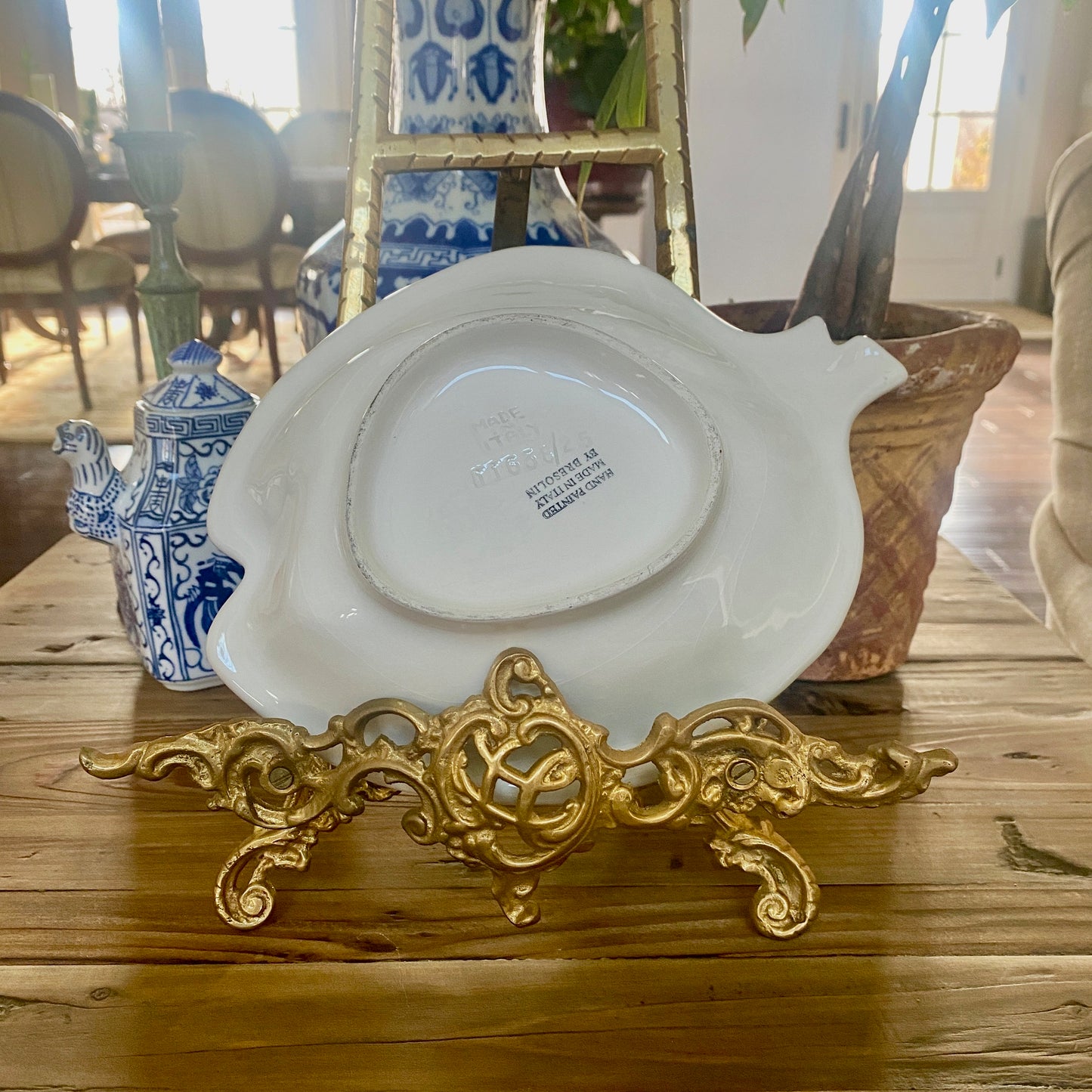Large Bresolin Italian Banana Leaf Tray and Bowl