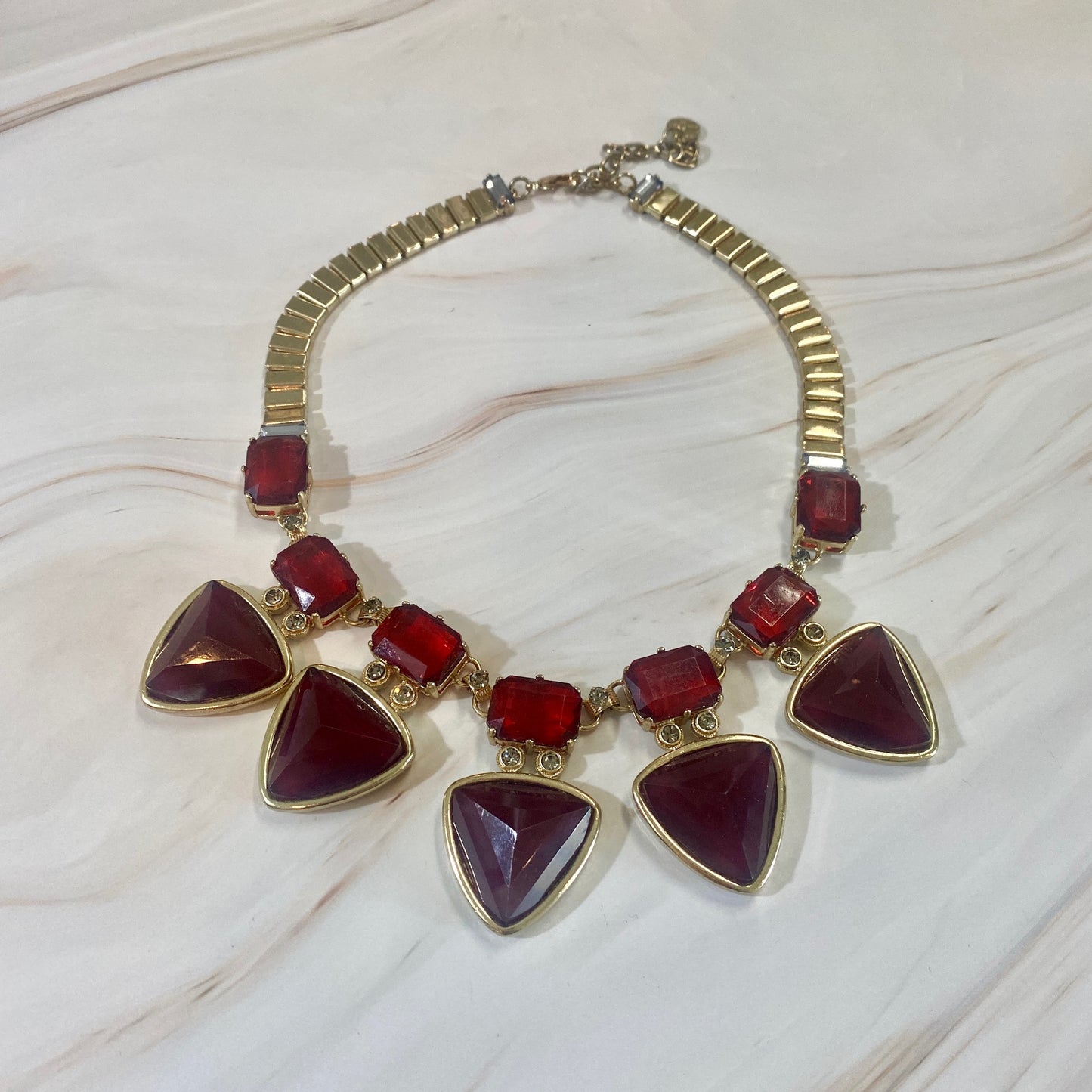 Queen of Hearts Graziano  Red Jeweled Statement Necklace