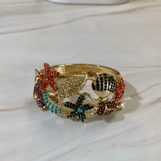 Under-The-Sea Rhinestone Cuff Bracelet